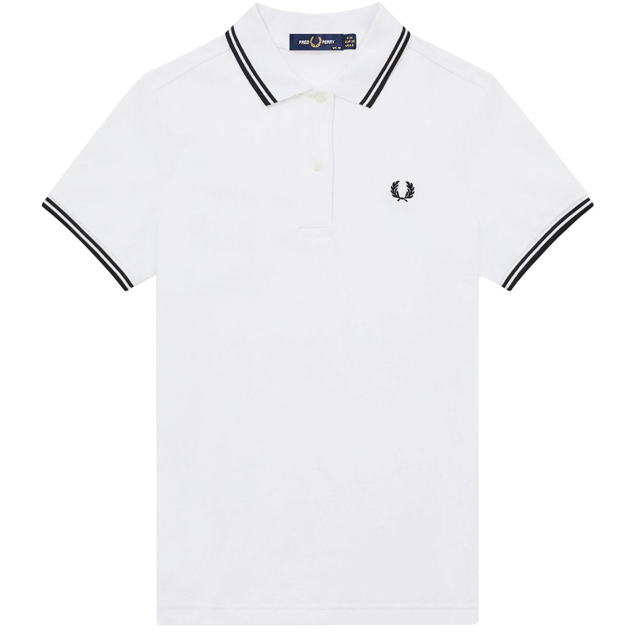 【美品】FRED PERRY:G3600 TWIN TIPPED SHIRTS Fred Perry Womens G3600 Twin Tipped Polo in White/Black