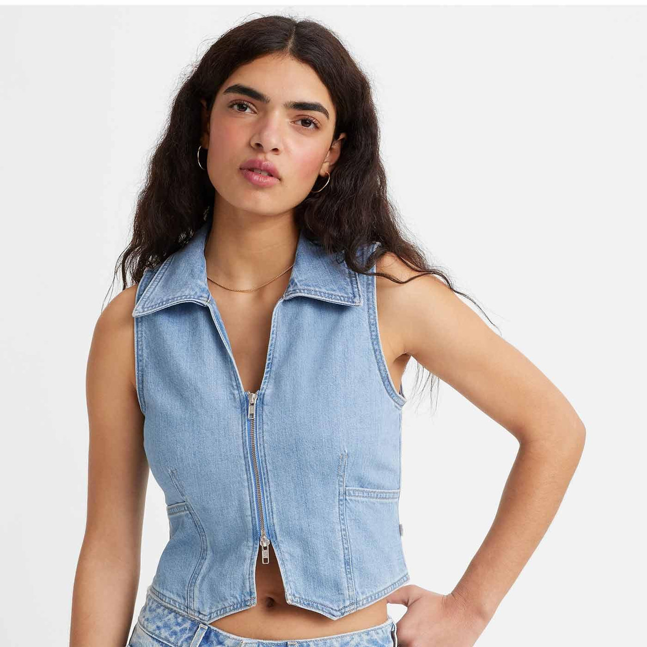 Levi® Women's Lilou Retro 90s Denim Zip Vest Blue