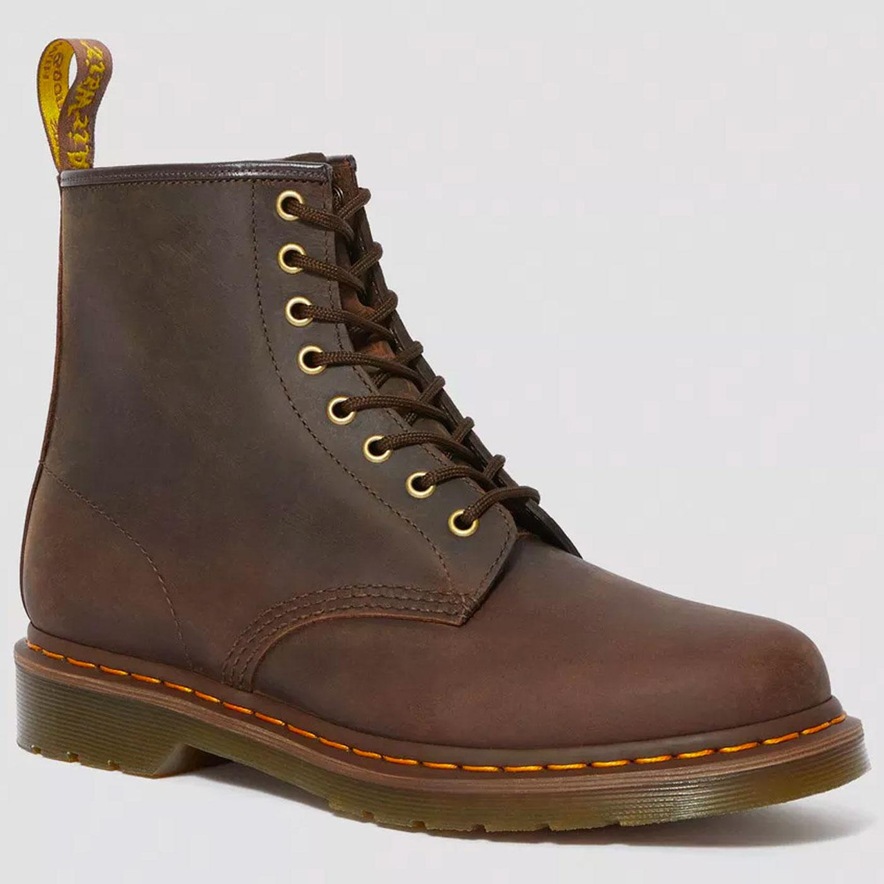 1460 Dr Martens Crazy Horse Leather Mod Boots in Dark Brown