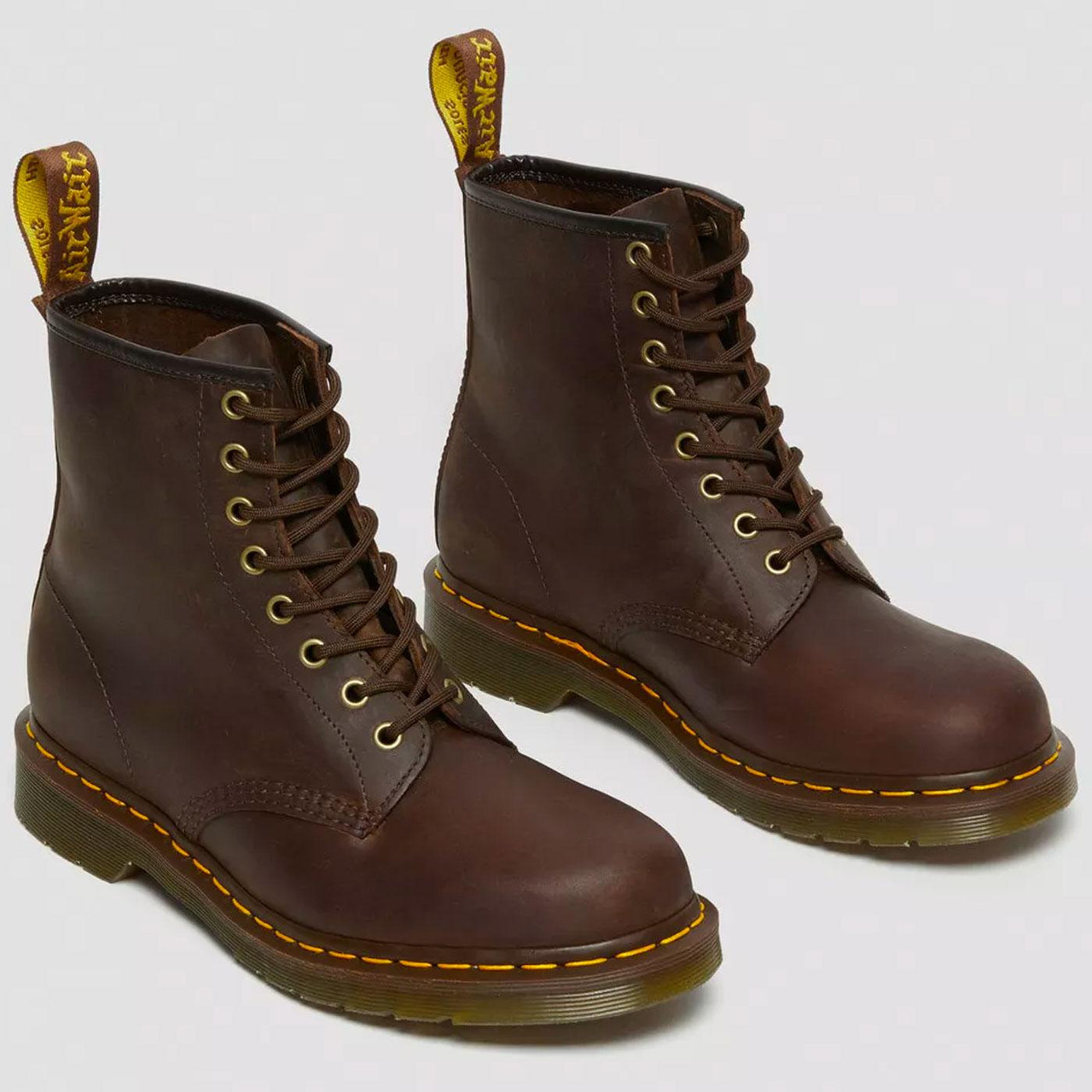1460 Dr Martens Crazy Horse Leather Mod Boots in Dark Brown