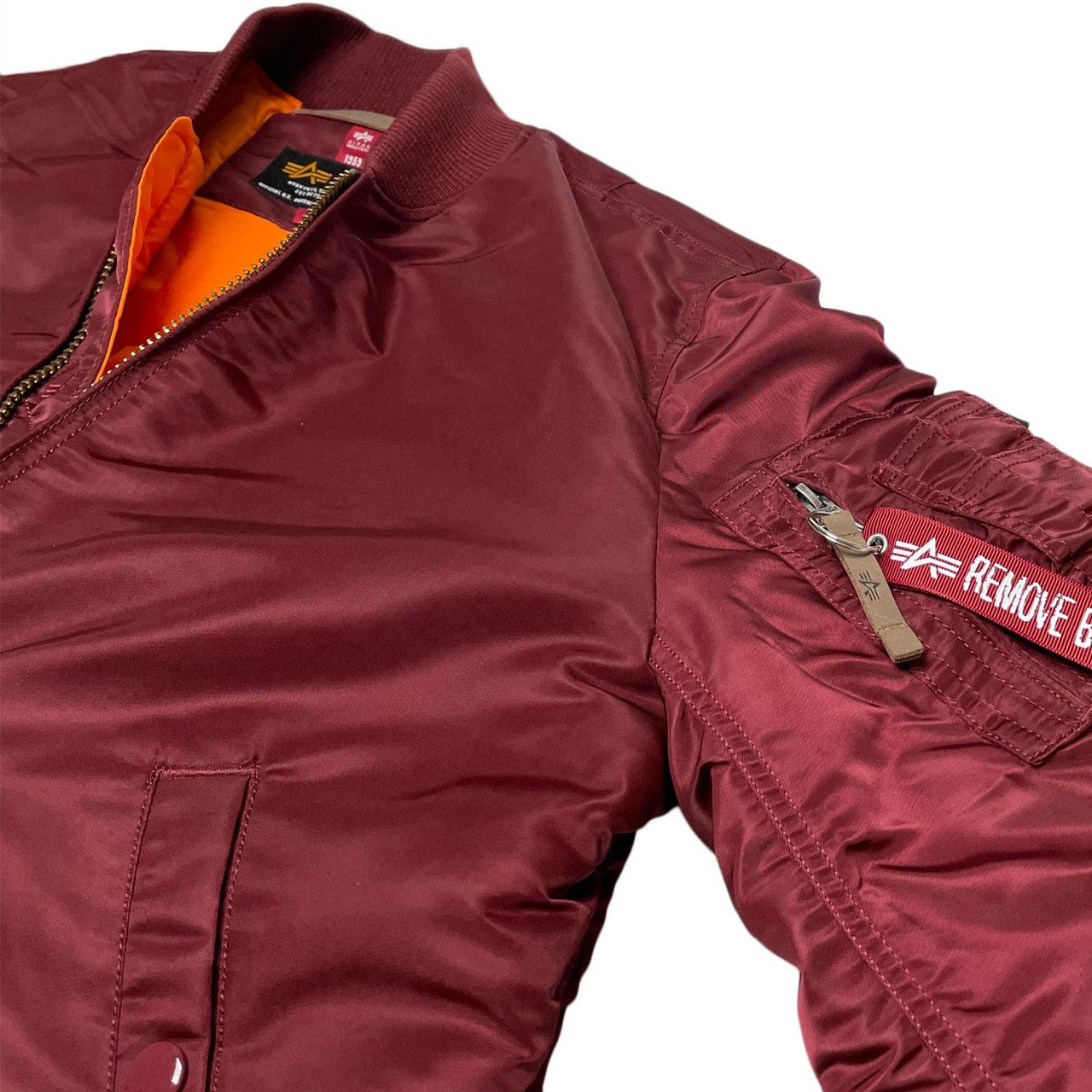 ジャケット・アウター 80s Alpha Industries ALPHA MA-1 Burgundy Alpha Industries Alpha MA-1 Flight Jacket Burgundy/Maroon