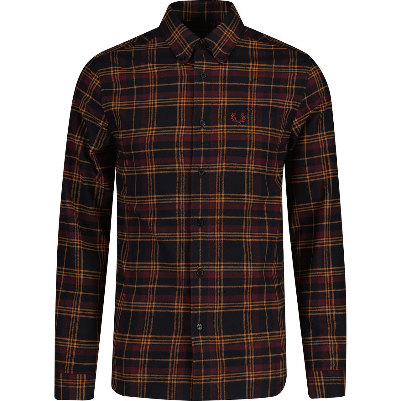 トップス Fred Perry Sheer Tartan Shirt Fred Perry tartan sheer shirt in navy | ASOS