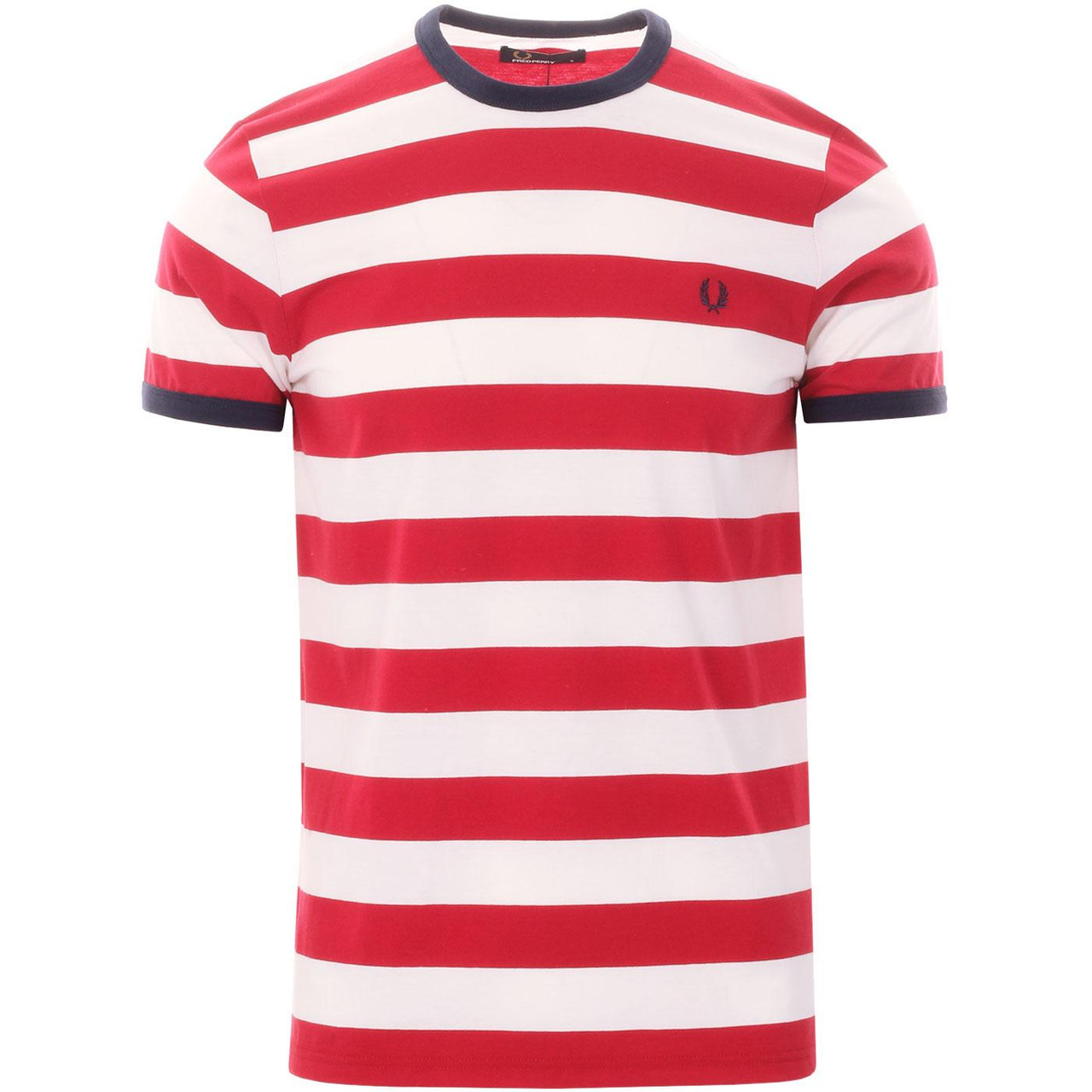 Tシャツ・カットソー FRED PERRY [Sport] Bold Stripe T-shirt 5FT1976 Bold Striped T-Shirt - Black | Men's T-Shirts | Designer T