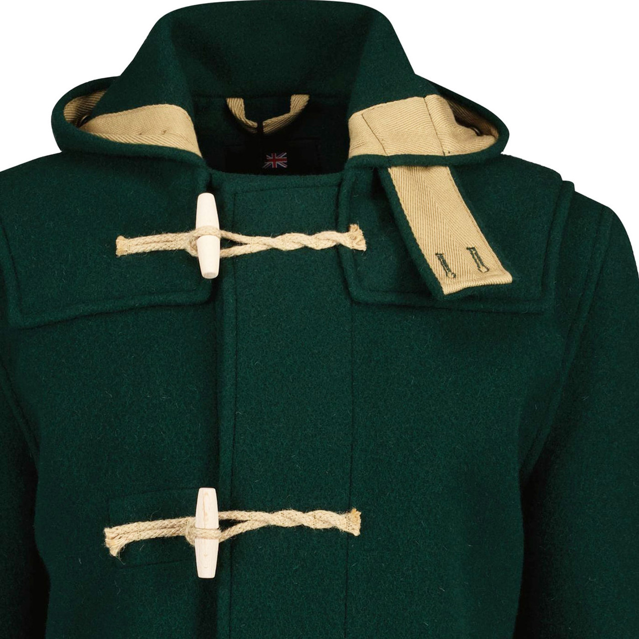 Gloverall Mid Monty Duffle Coat in Pine Green