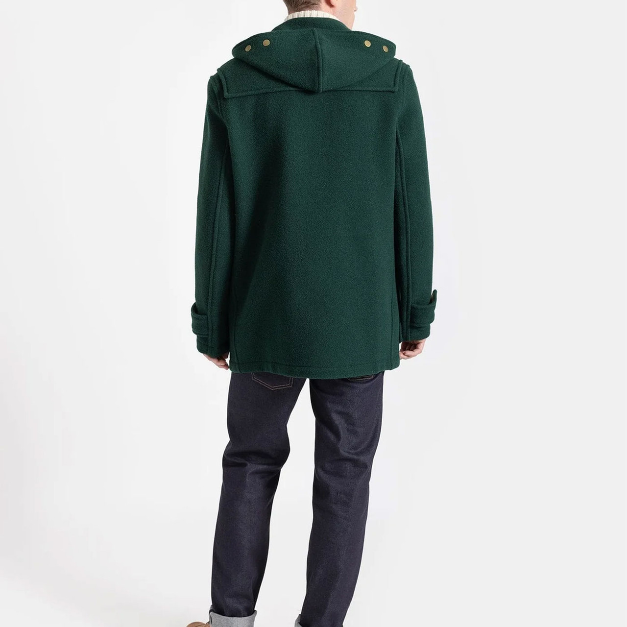 Gloverall Mid Monty Duffle Coat in Pine Green