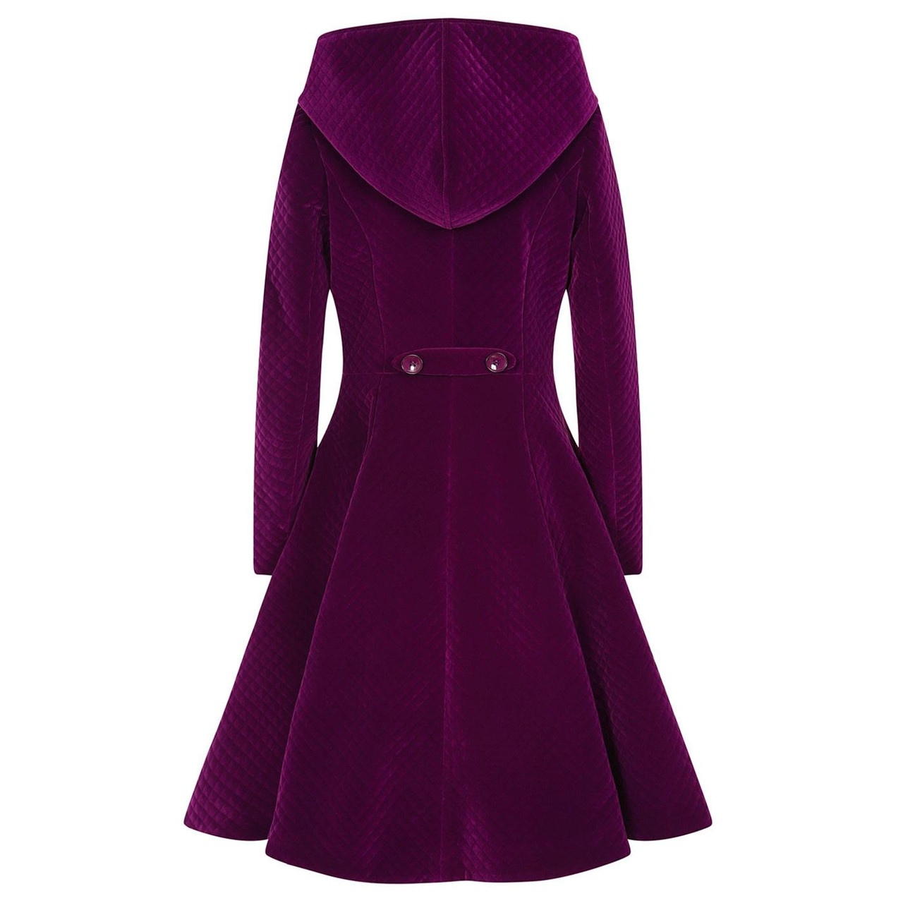 Heather COLLECTIF Hooded Quilted Velvet Coat P