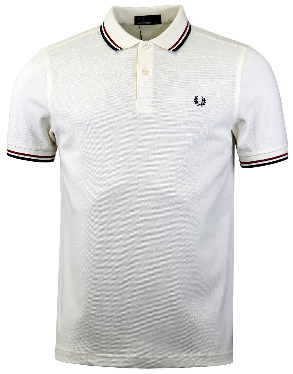 FRED PERRY M3600 Mod Twin Tipped Polo Shirt Ecru FRED PERRY M3600 Mod Twin Tipped Polo Shirt Ecru