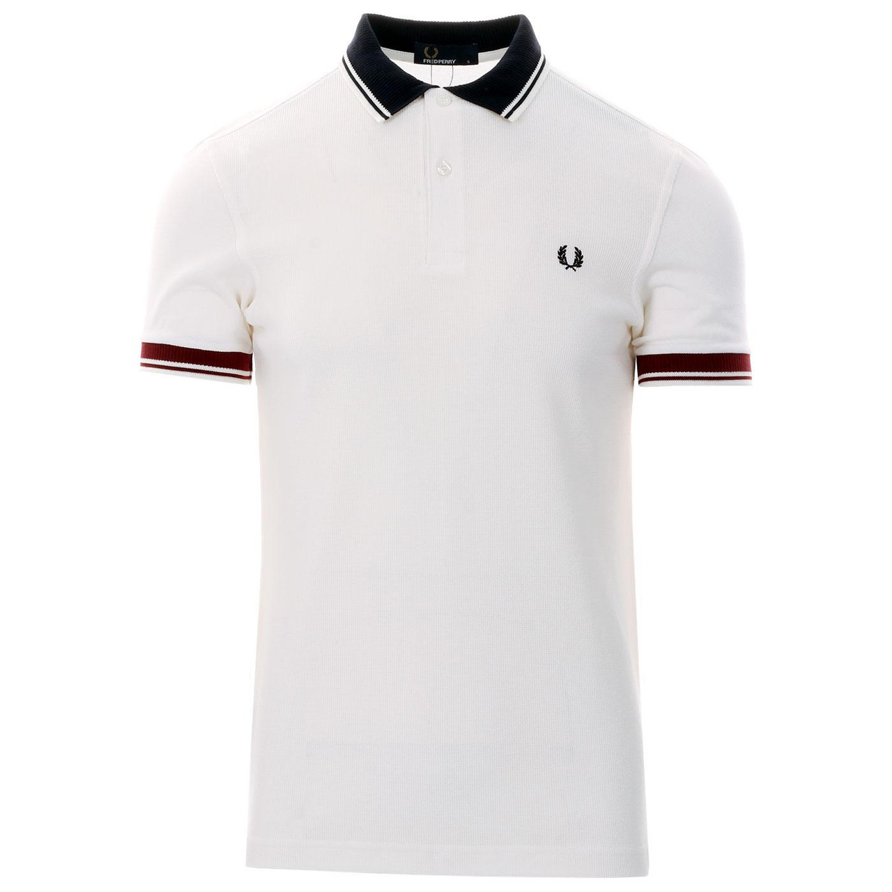 トップス FRED PERRY Ribbed Polo Shirt Fred Perry Patterned Ribbed Knit Polo Shirt | Bloomingdale's