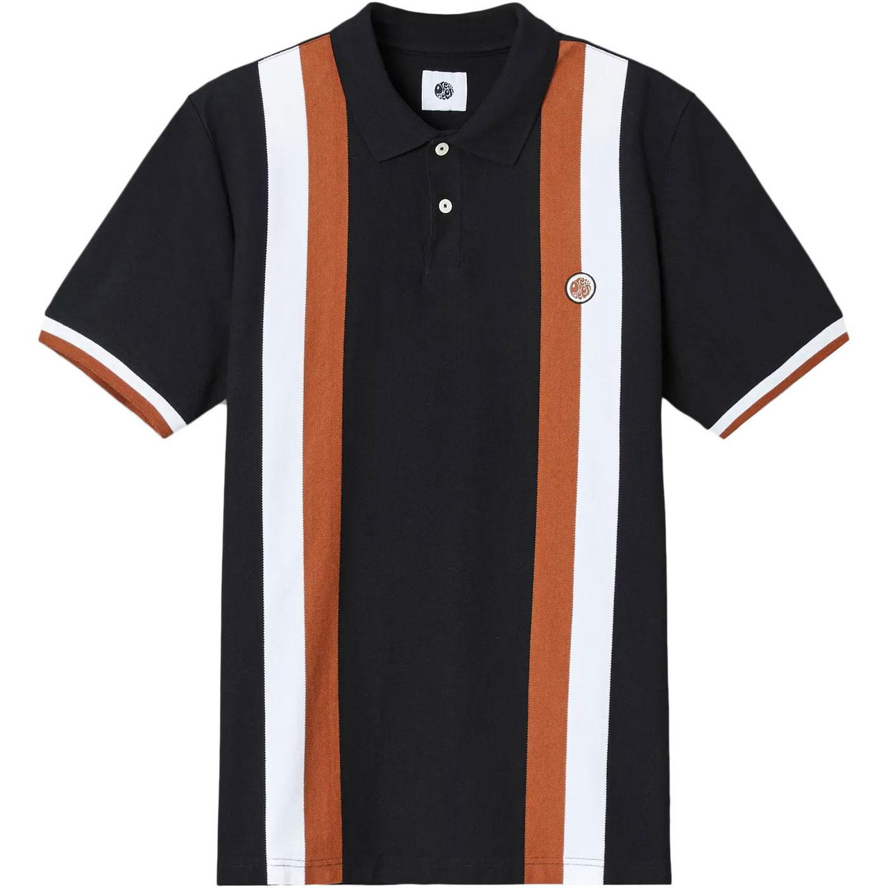 Boston Pretty Green Retro Stripe Pique Polo Black