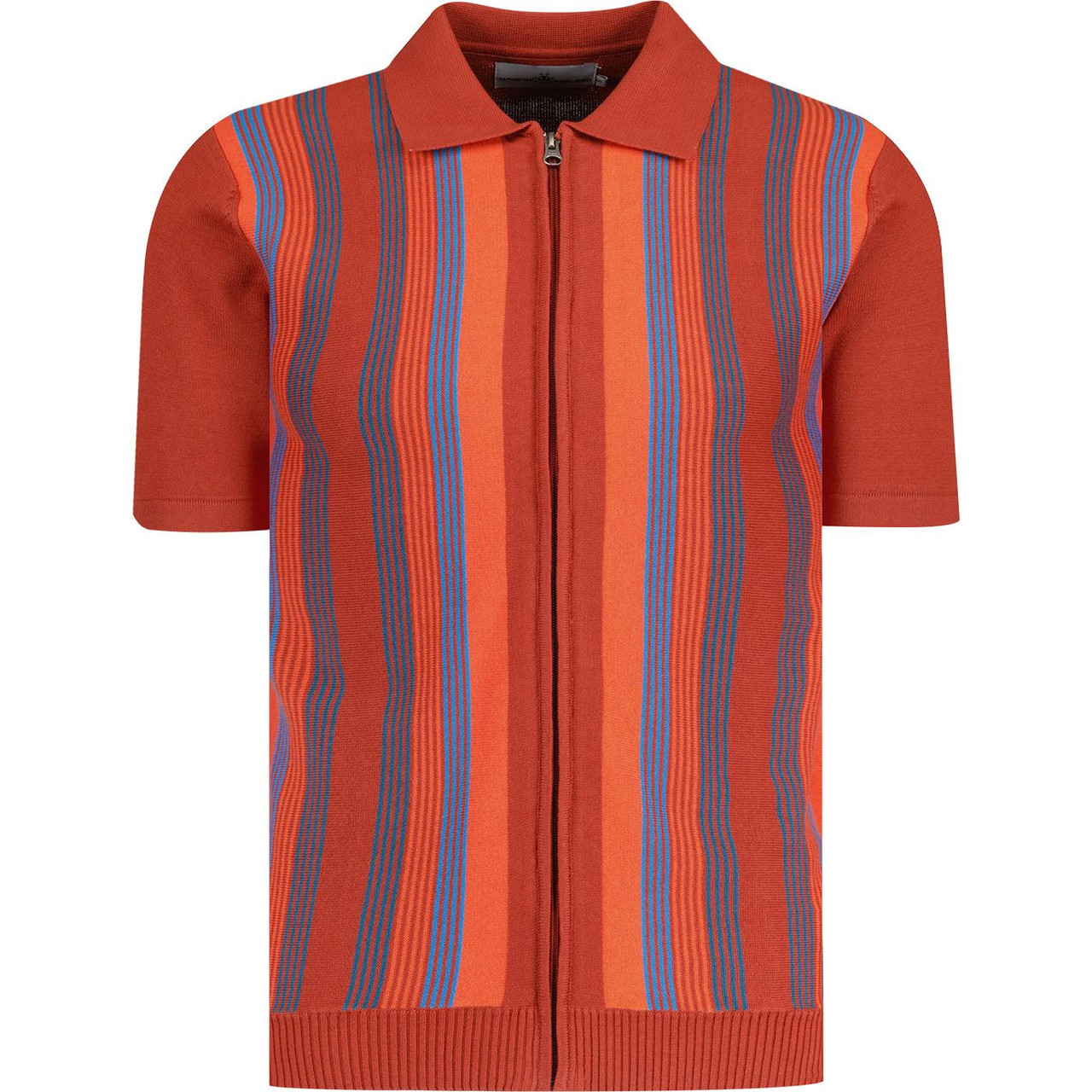 Capitol MADCAP ENGLAND 60s Mod Stripe Zip Polo (P)