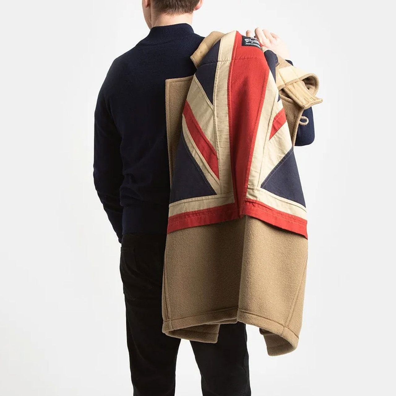 Gloverall Union Jack Mid Monty Duffle Coat in Camel