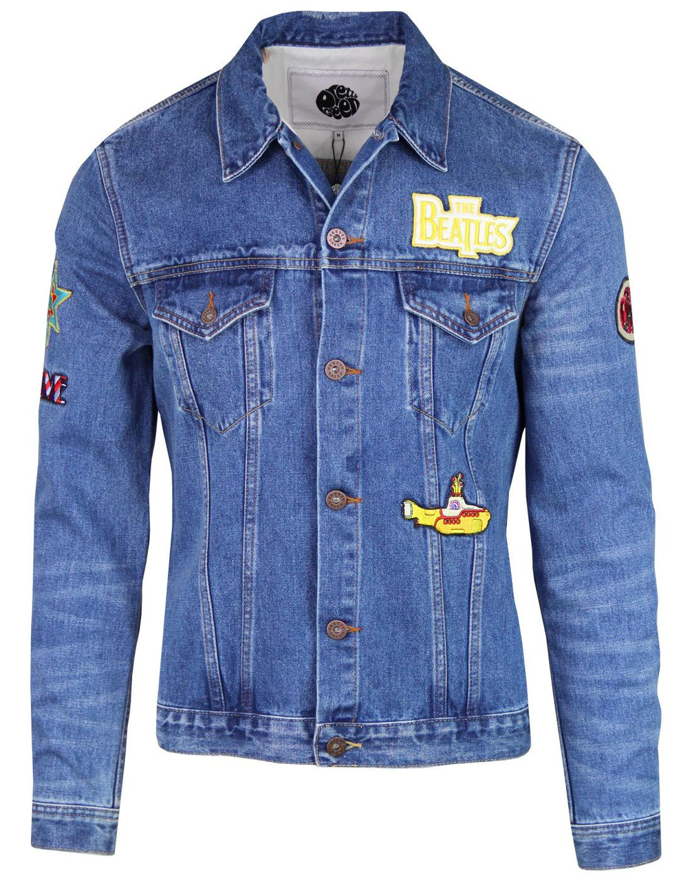 Pretty green BEATLES 刺繍デニムジャケット PRETTY GREEN x BEATLES Lonely Hearts Denim Jacket