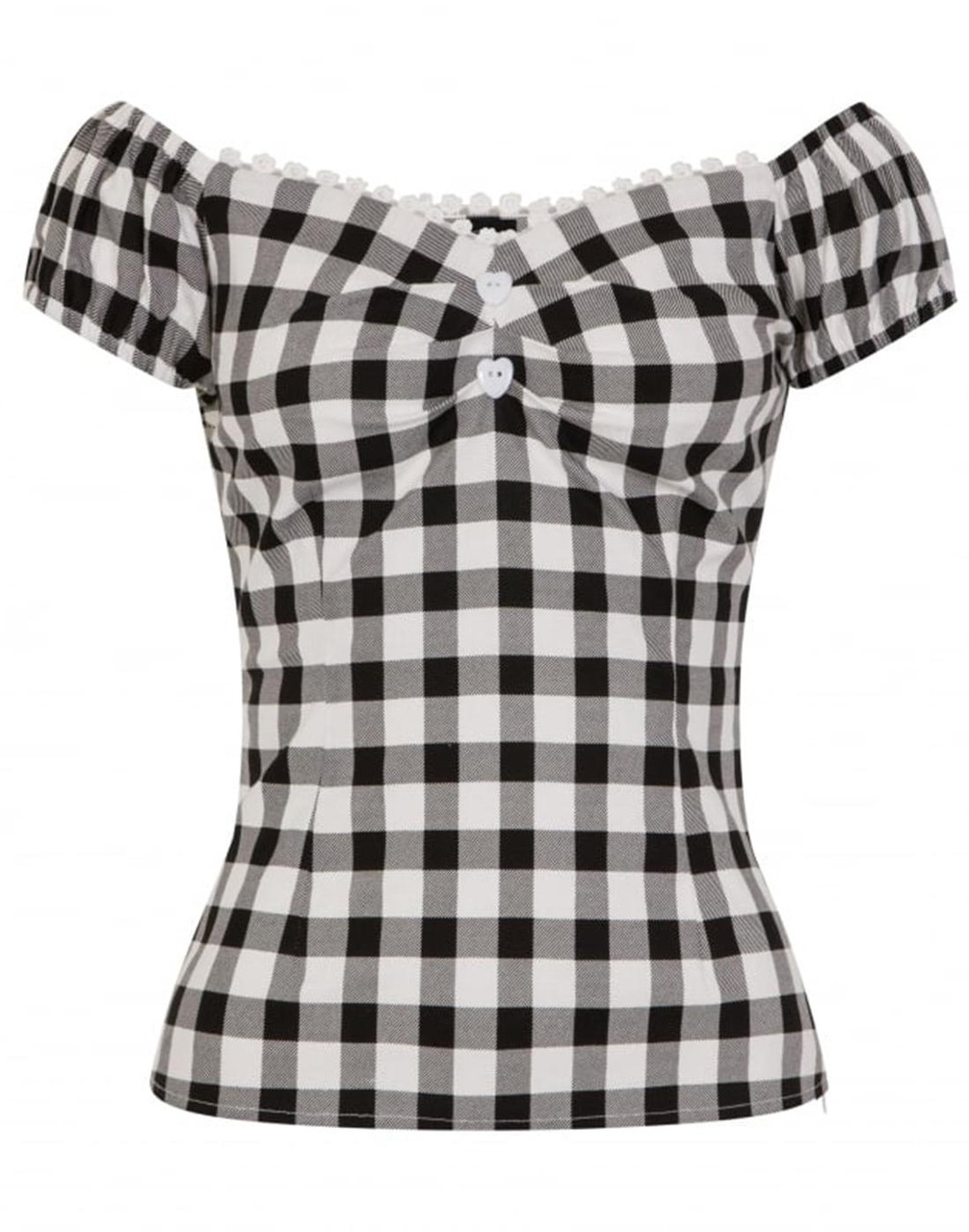 Dolores COLLECTIF Retro Vintage 50s Gingham Top