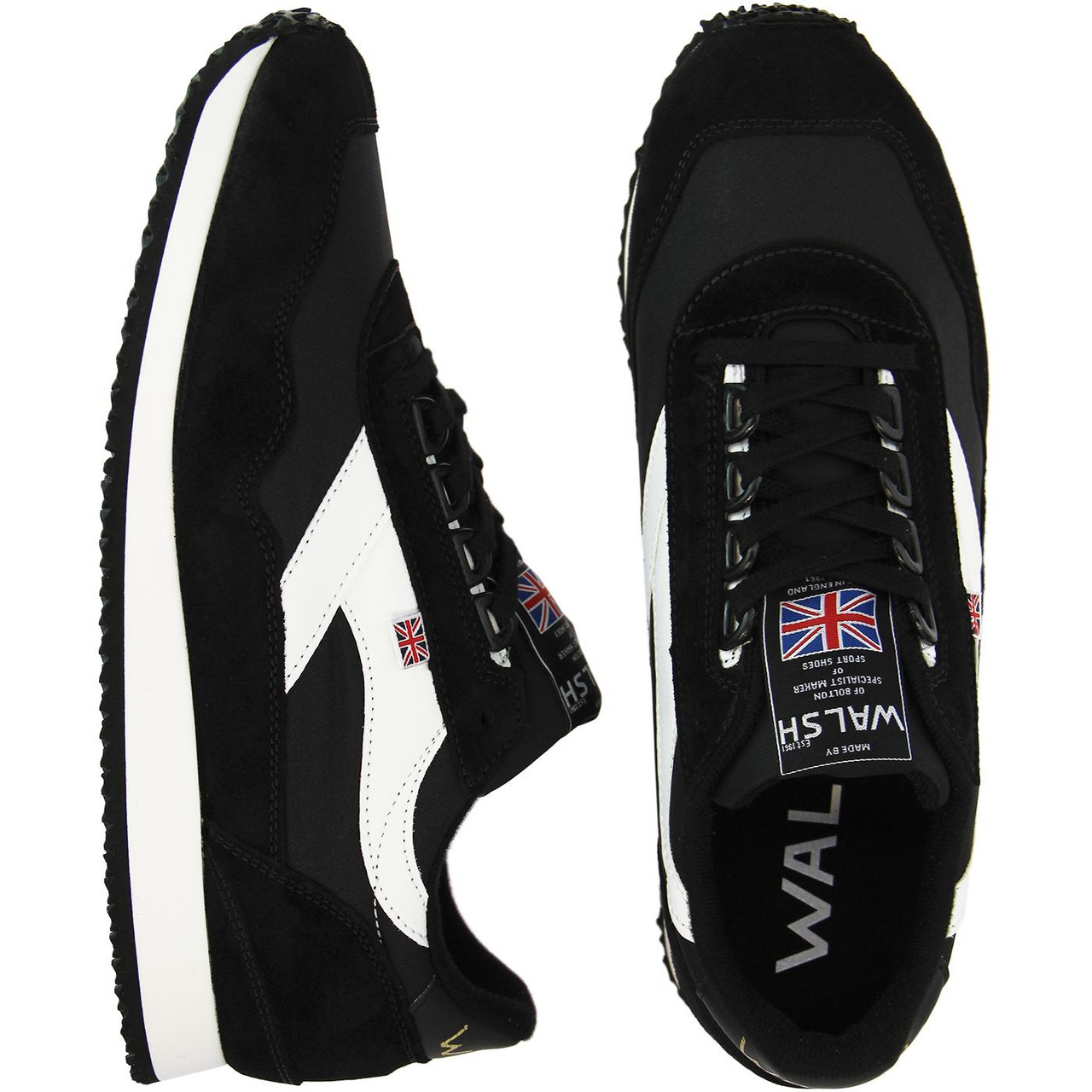 Ensign WALSH Made in England Retro Trainers B/W