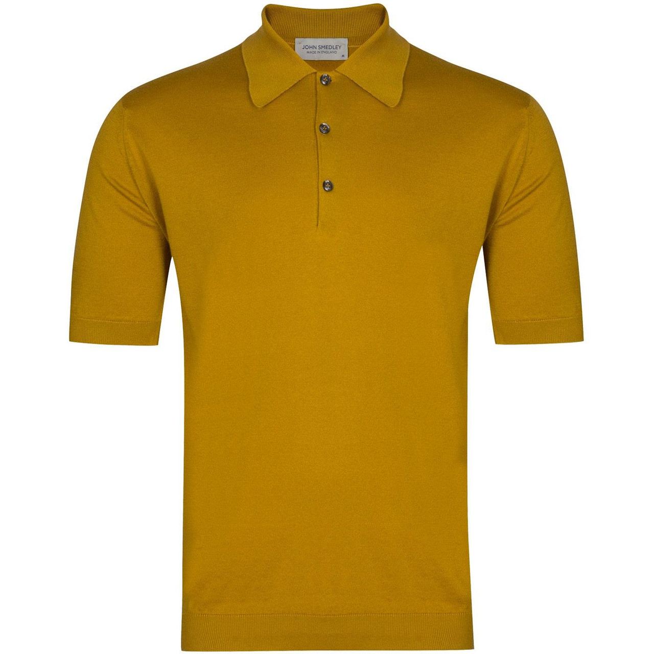 JONH SMEDLEY 英国製 Cotton Kanoko Knit Polo Isis JOHN SMEDLEY Made in England Polo Top YELLOW