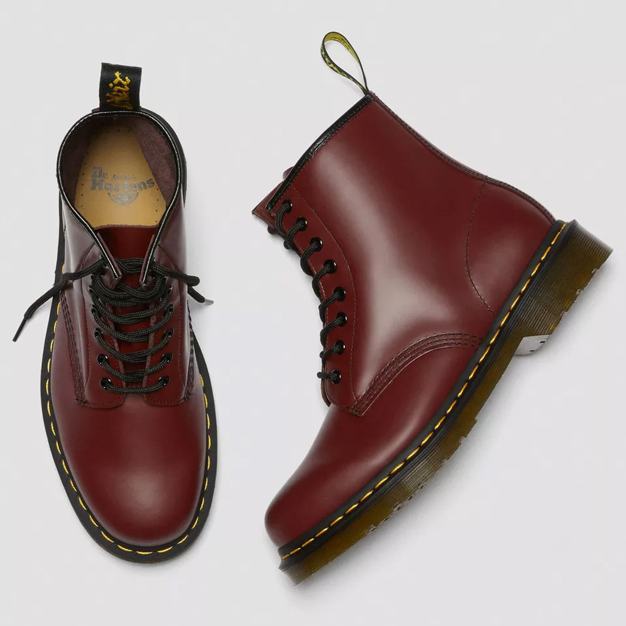 Dr Martens 1460 Men's Mod Smooth Leather Boots in Cherry Red