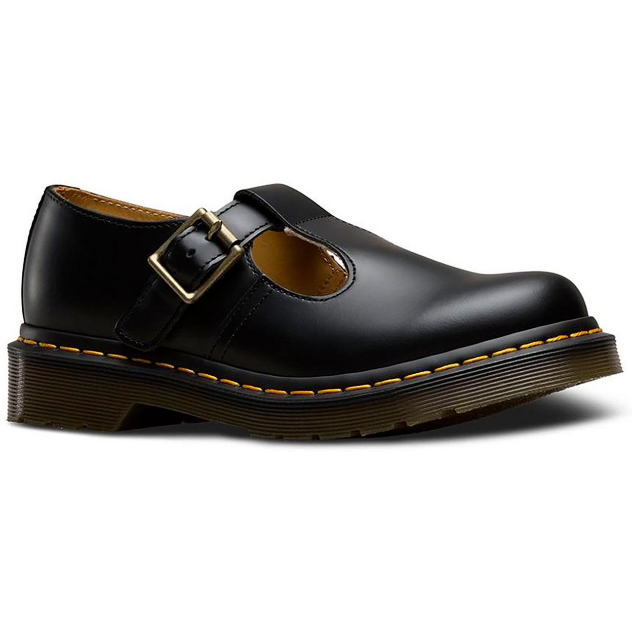 靴 Dr Martens Polley UK4 Polley Smooth Leather Mary Janes in Black | Dr. Martens