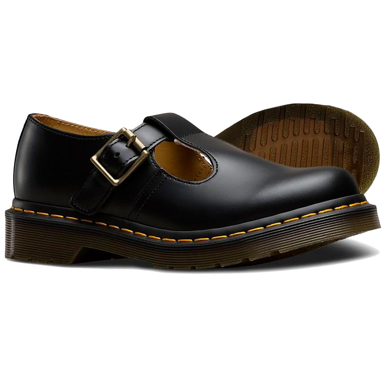 Dr Martens Polley Retro 60s T-Bar Mary Jane Shoes in Black