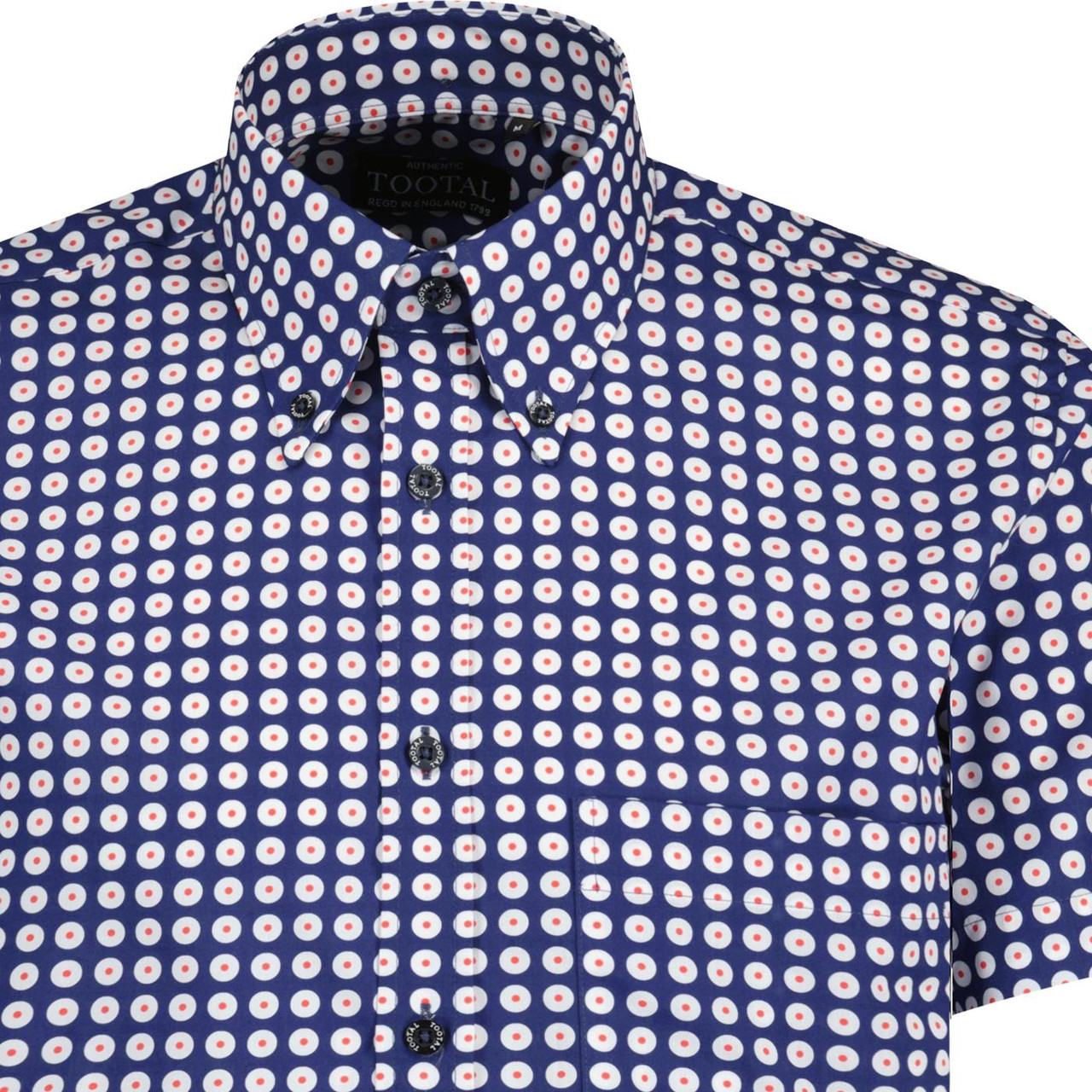 Tootal Retro Slim Fit Mod Target Print S/S Shirt B