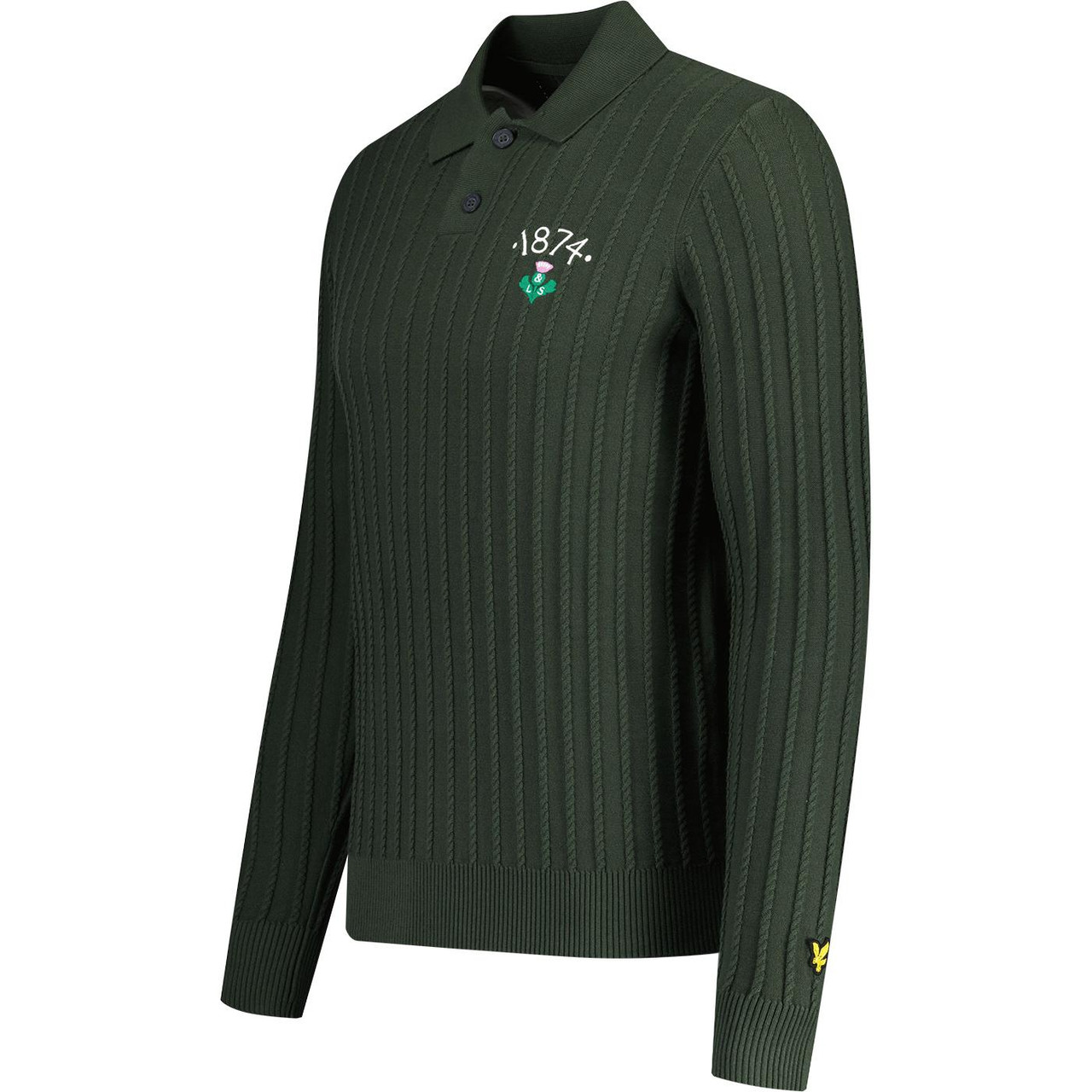 Lyle Scott Retro Micro Cable Rugby Jumper (WG)
