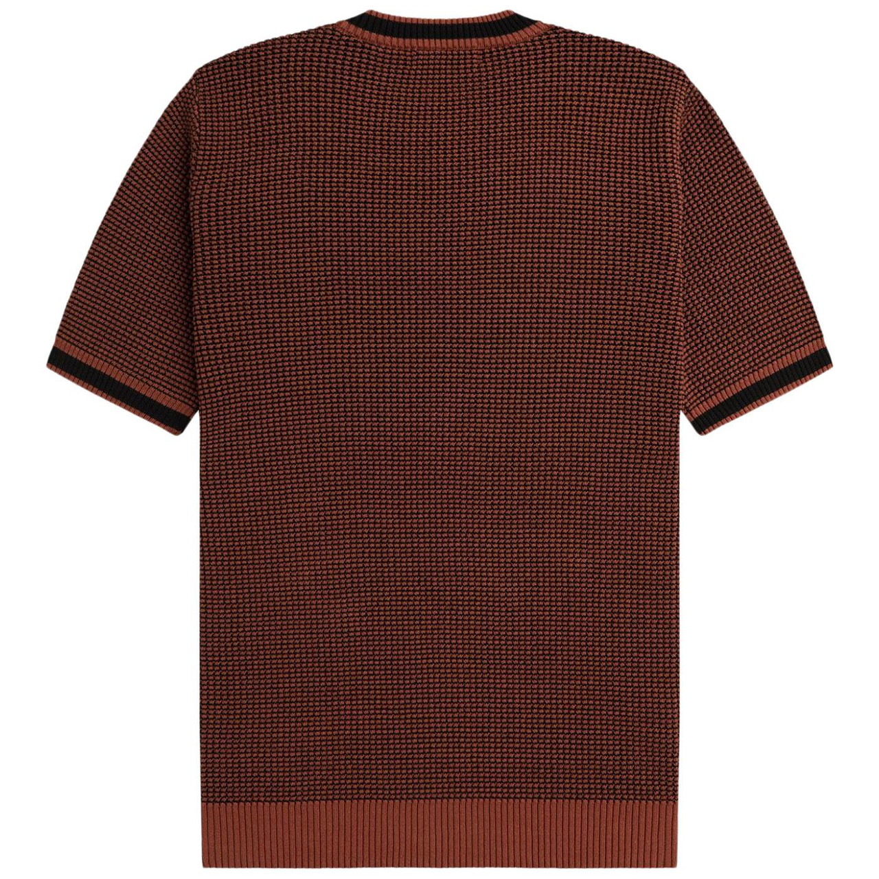 ◇FRED PERRY◇ M3 Original Fred Perry Shirt Whiskey Brown Bl Fred Perry Retro 2Tone Textured Knitted T-shirt WB