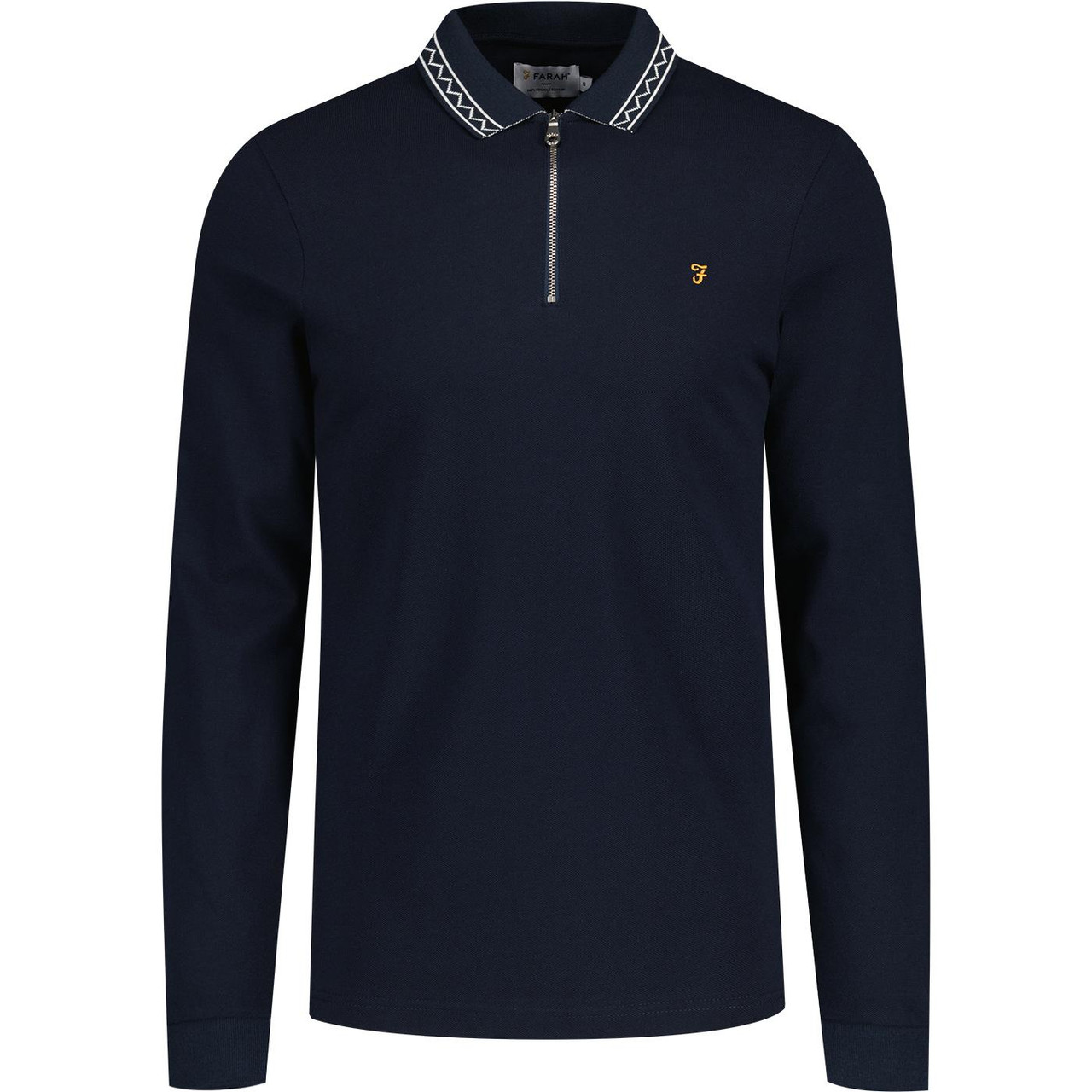 Milan Farah Zig-Zag Tipped Quarter Zip L/S Polo TN