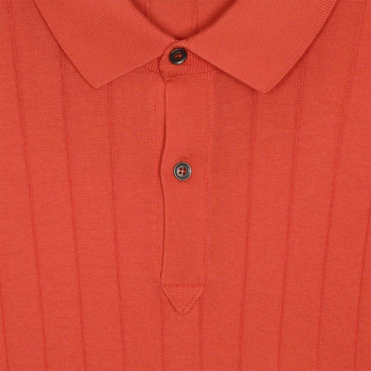 Leeshaw John Smedley Ribbed Stripe Polo Shirt SO