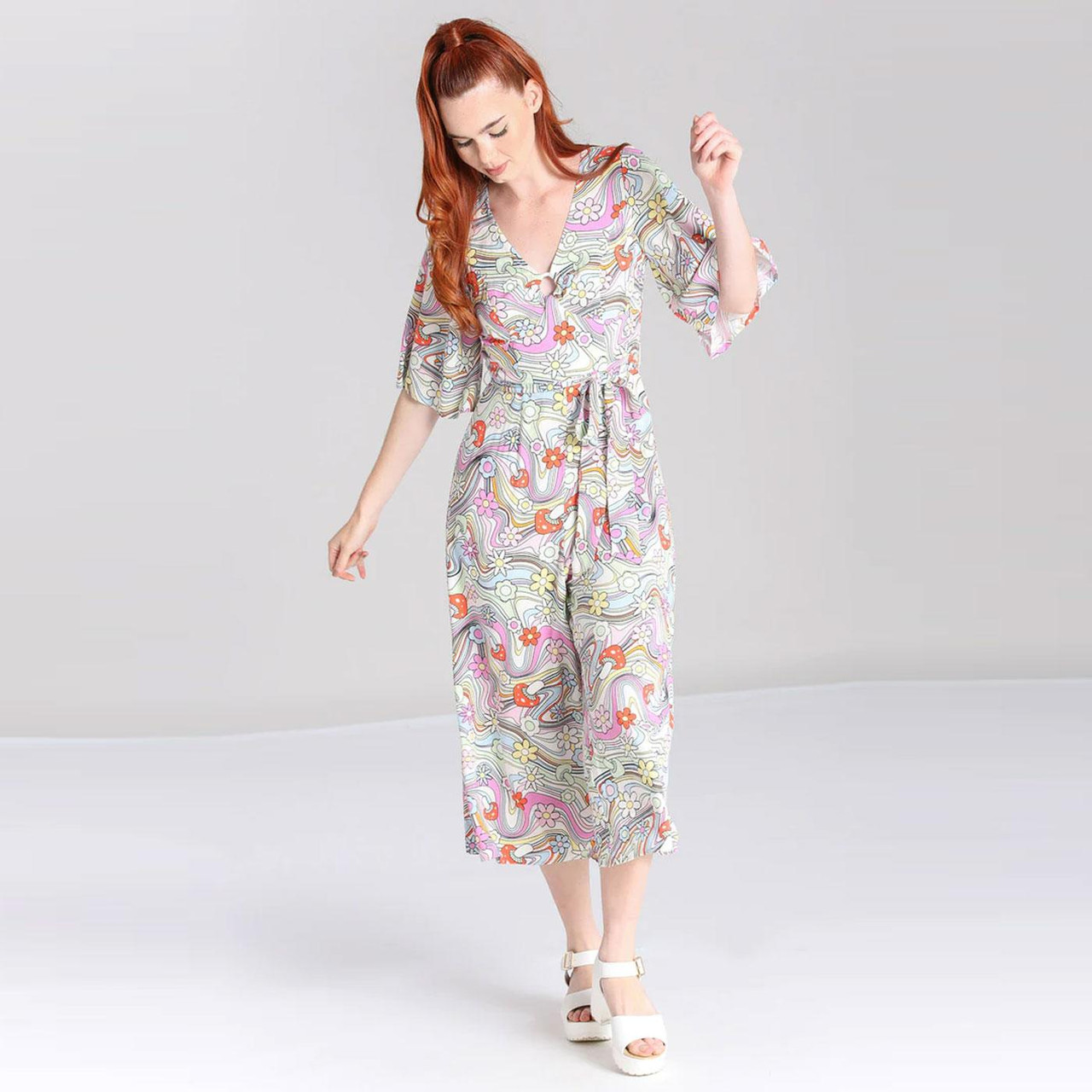 Happy Daze HELL BUNNY Retro 60s Cropped Jumpsuit