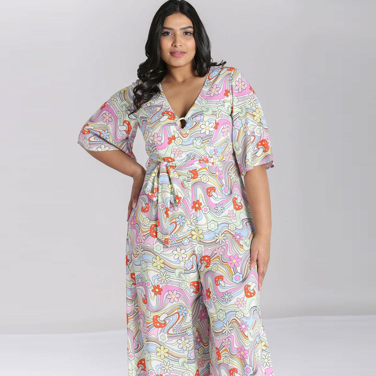 Happy Daze HELL BUNNY Retro 60s Cropped Jumpsuit