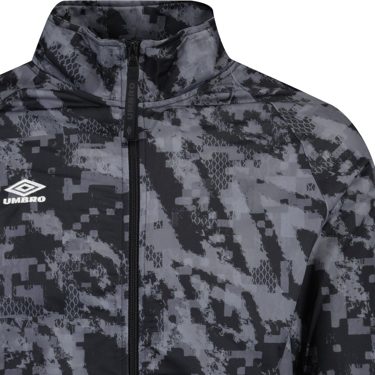 Umbro Black Camo 80s Funnel Neck Taped Track Top