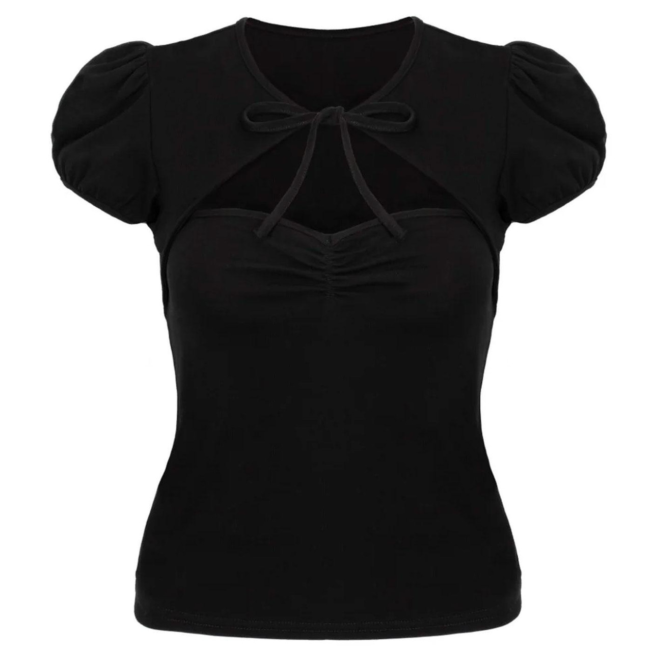 Priscilla Hell Bunny 50s Bolero Style Tie-Neck Top