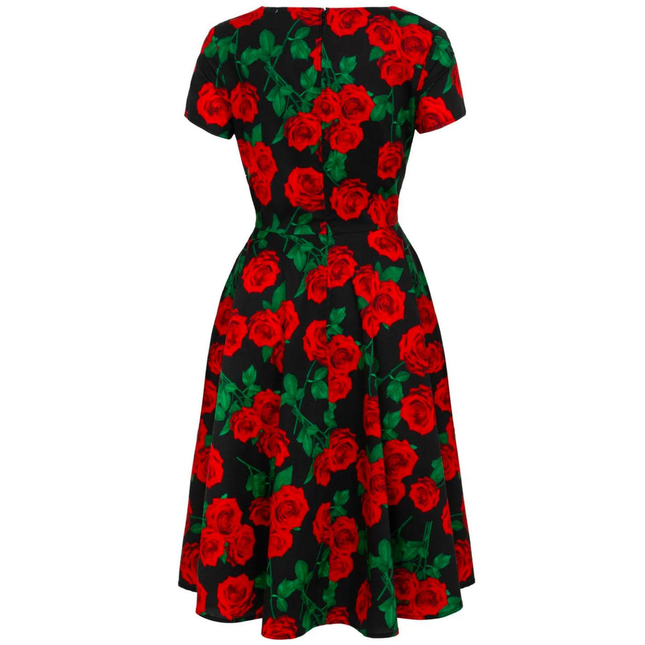 green emerald velvet dress Paint Me Roses Dress  Hell Bunny