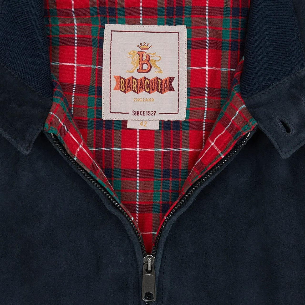 G9 Suede BARACUTA Classic Mod Harrington Jacket in Navy