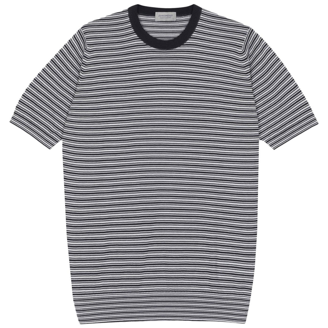 JOHN SMEDLEY ストライプ Tシャツ M Wilbur John Smedley Mod Striped Knitted T-shirt N