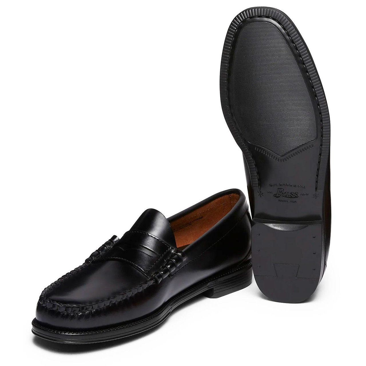 Bass Weejuns Larson Easy Men's Mod Penny Loafers in Black