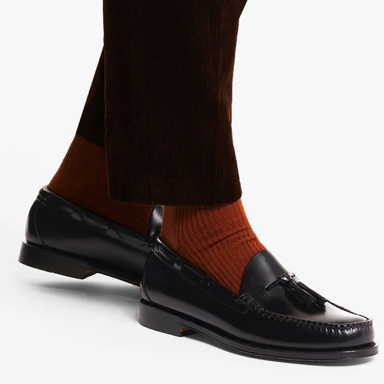 GH Bass Larkin Easy Weejun Moccasin Tassel Loafers in Black Leather