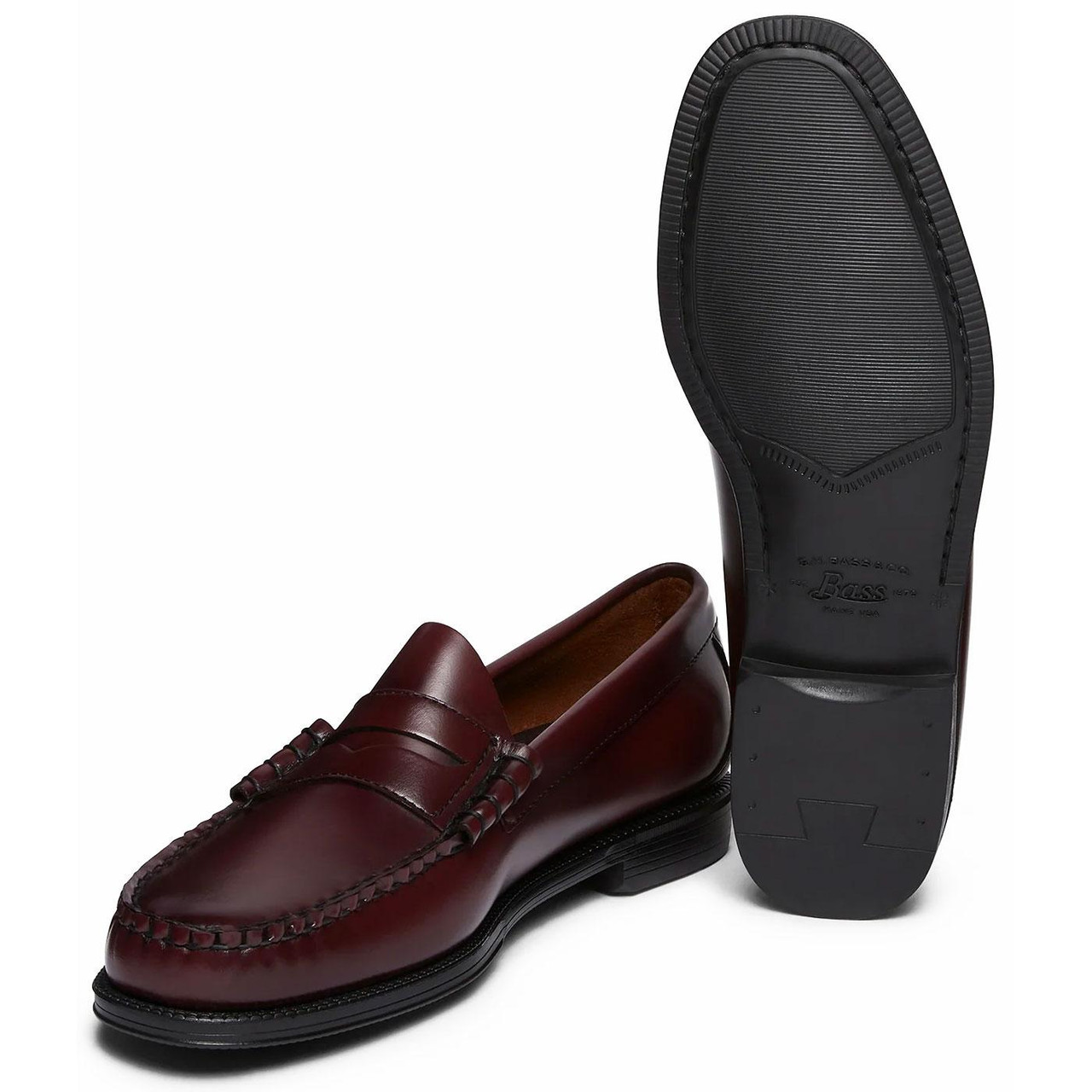 Bass Weejuns Larson Easy Men's Mod Penny Loafers in Wine