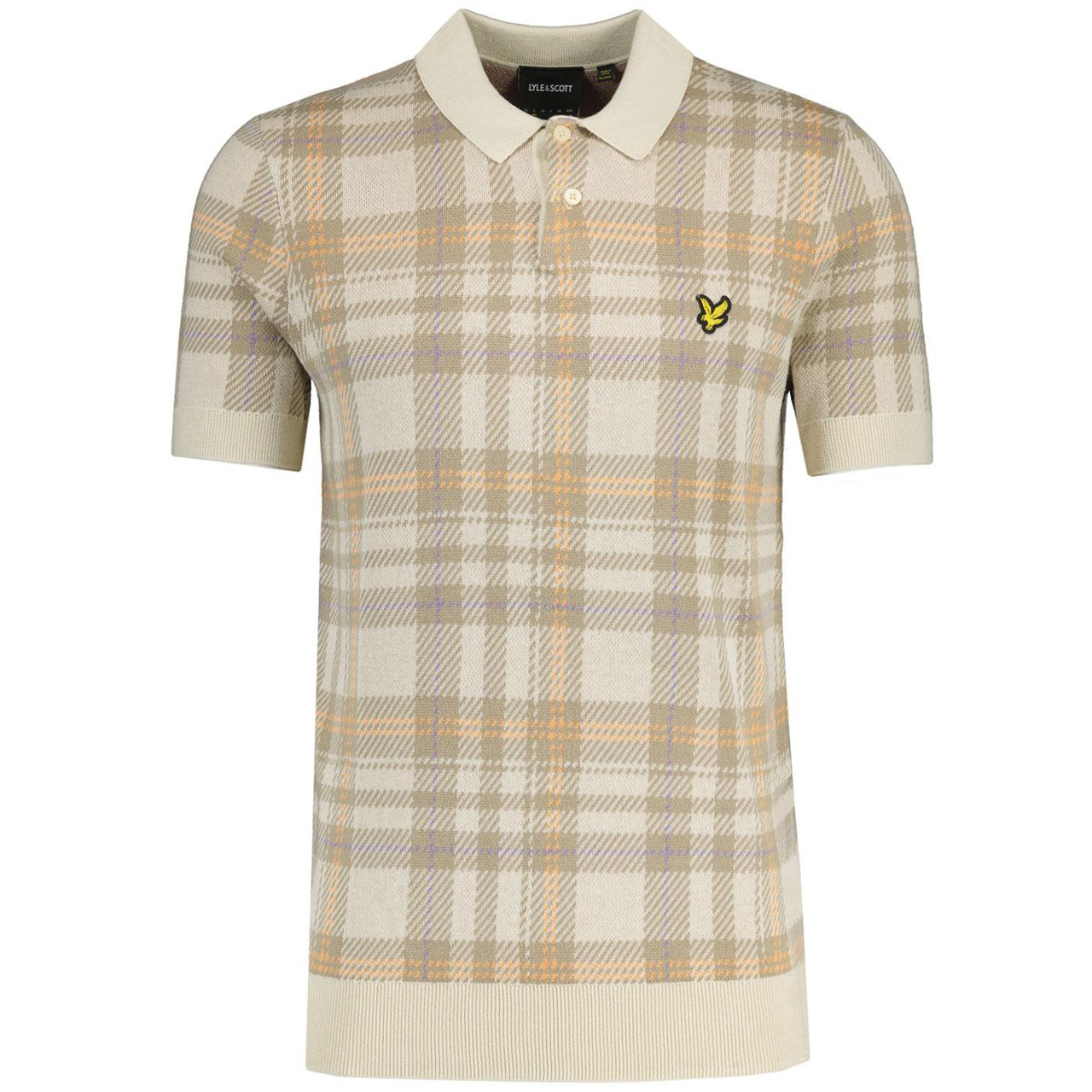 Lyle & Scott Spring Tartan Knitted Polo Shirt (L)