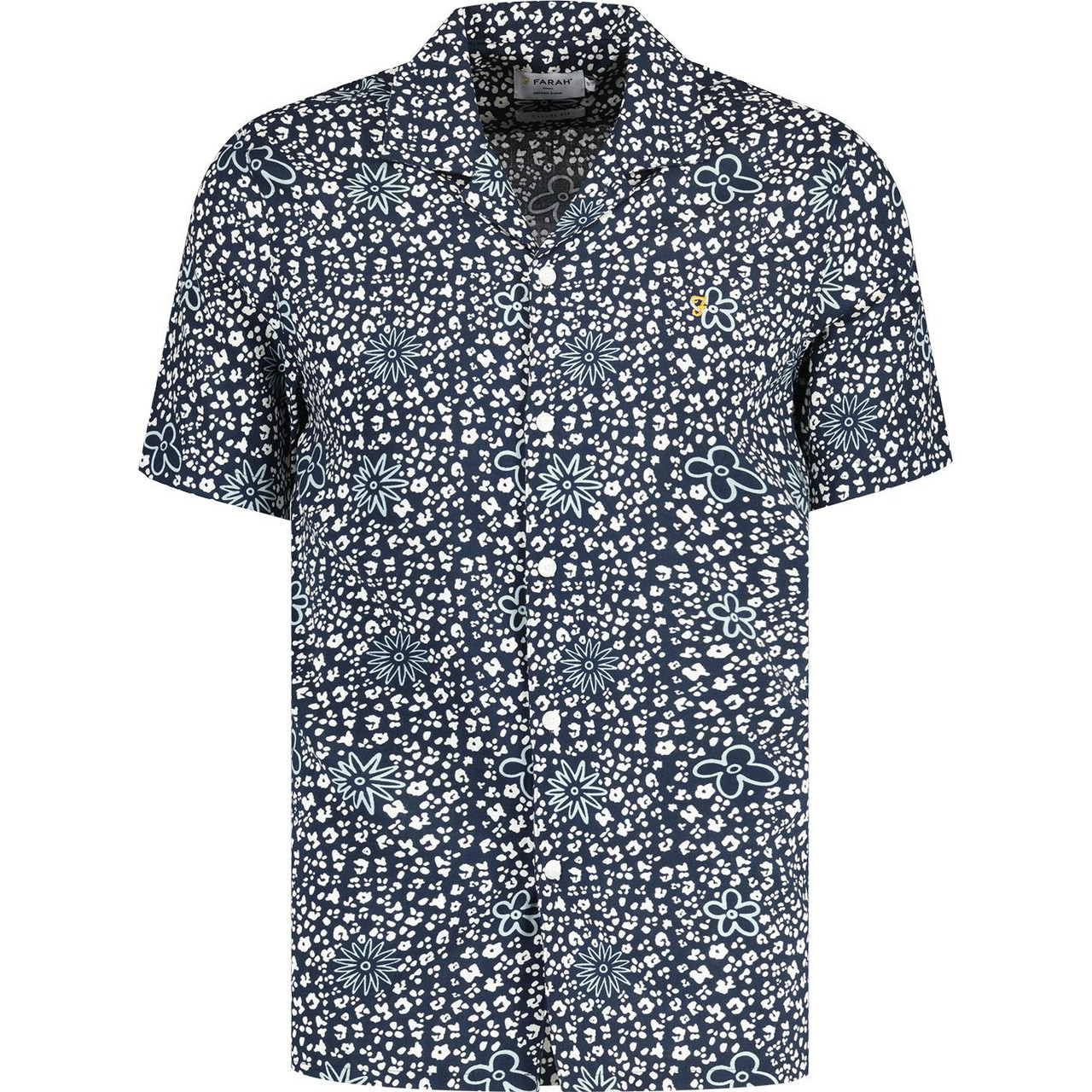 Landon Farah Retro Floral Print SS Revere Shirt TN
