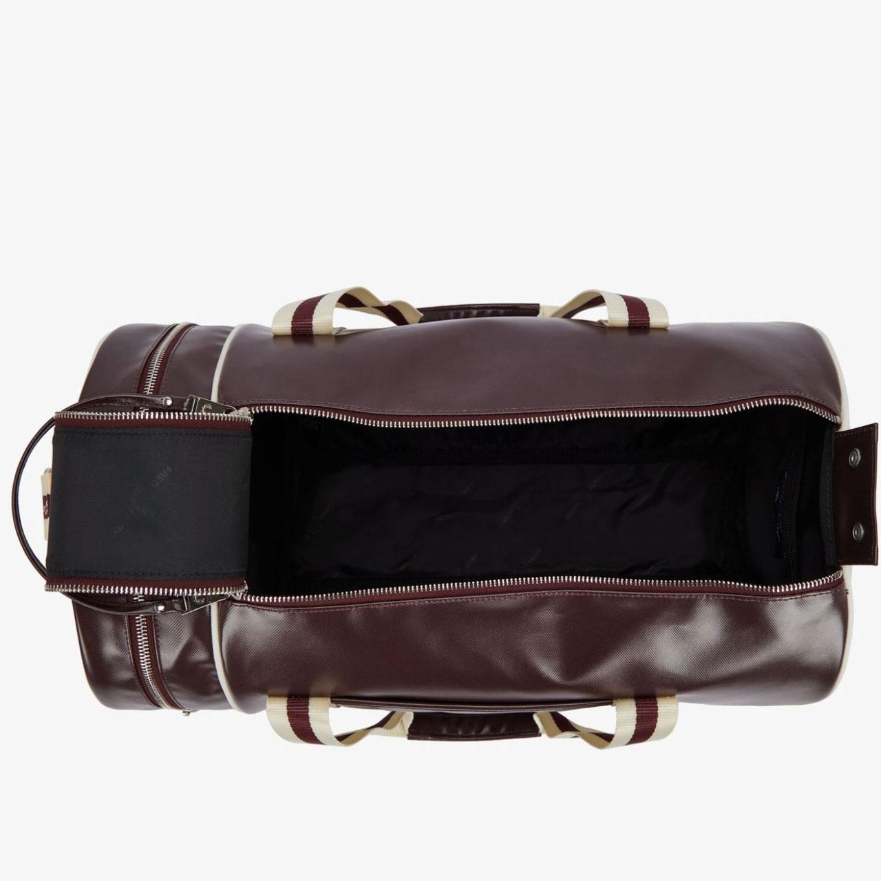 Fred Perry Classic Retro Sports Barrel Bag in Oxblood/Ecru