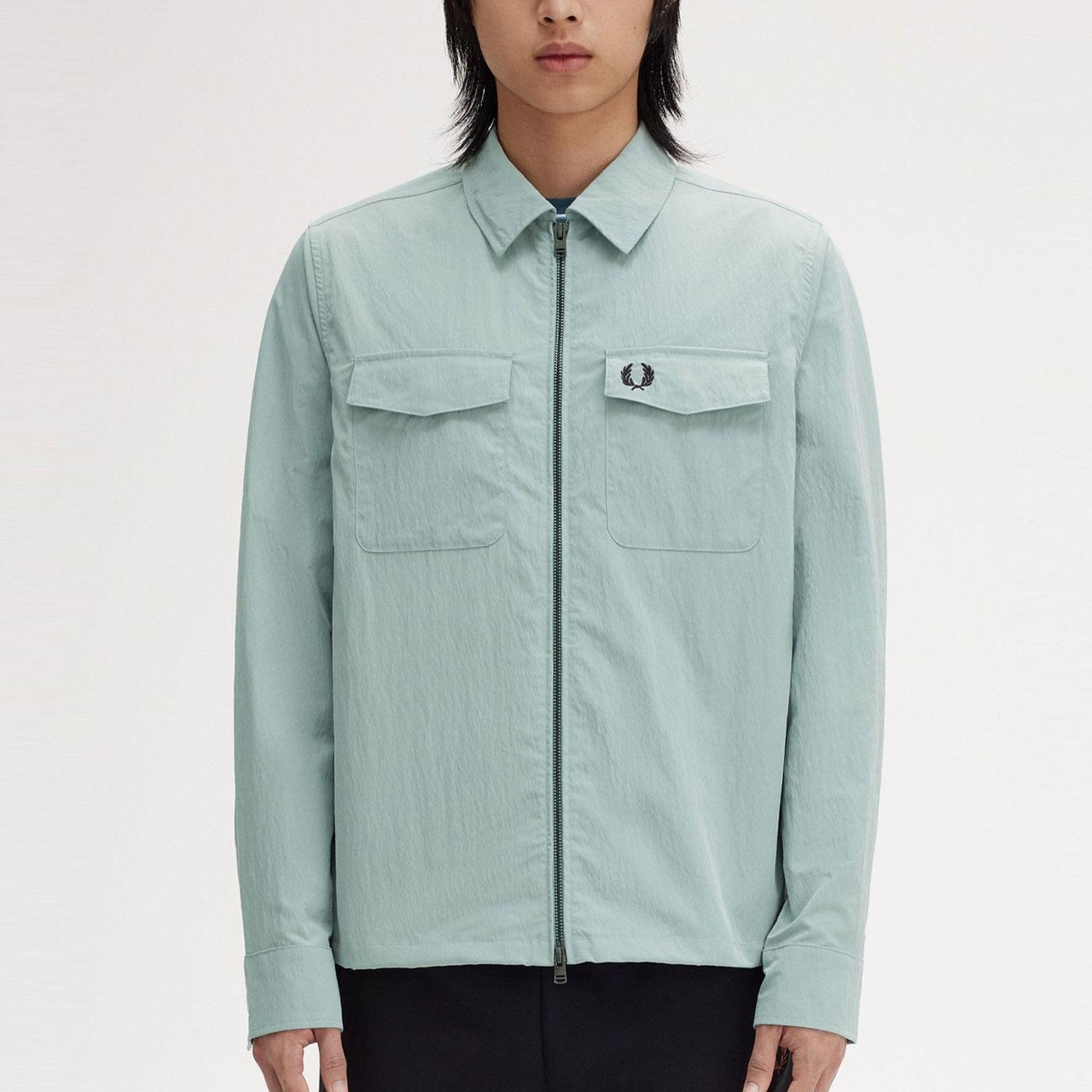 Fred Perry Retro Textured Zip Through Overshirt SB