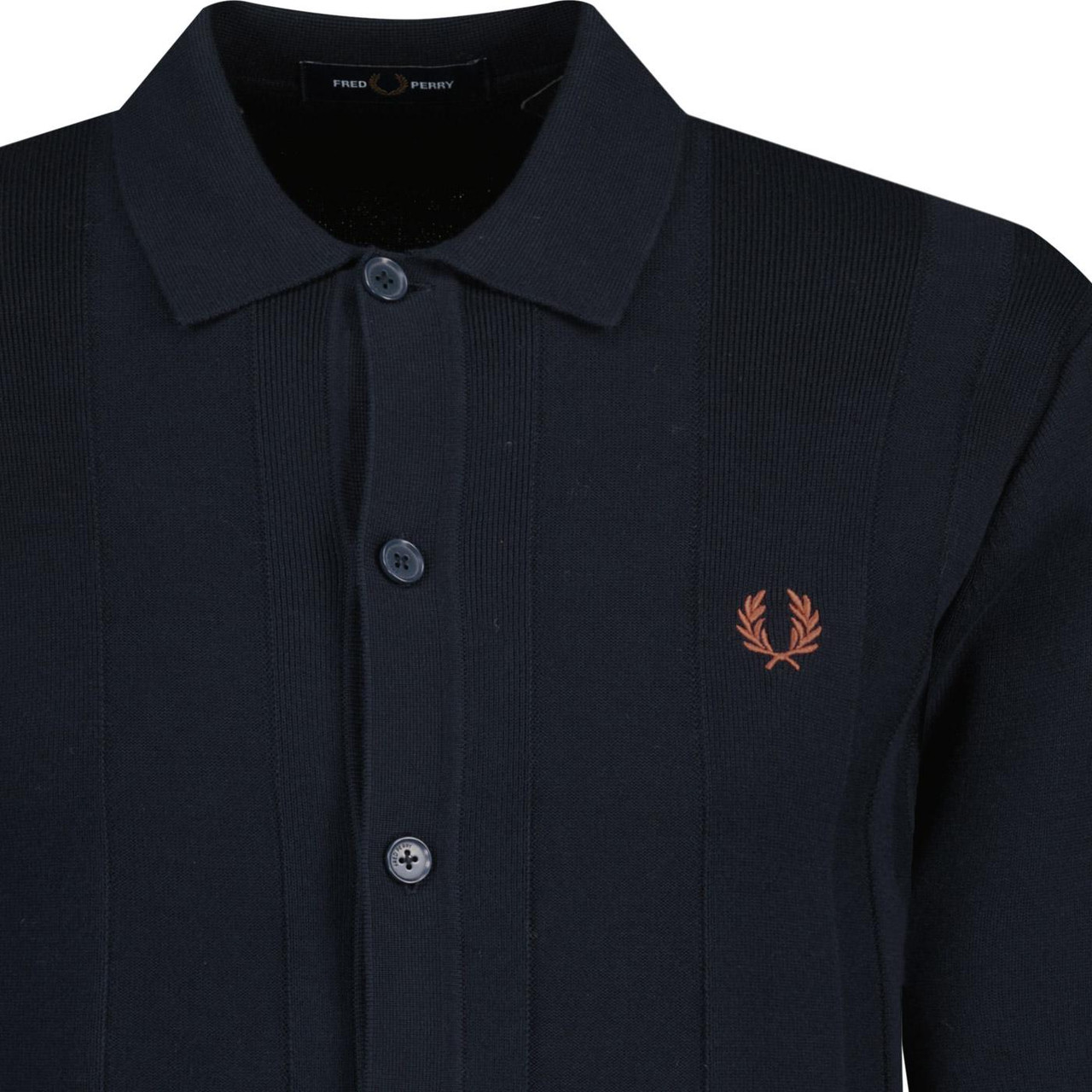 Fred Perry Button Through Textured Knitted Shirt N