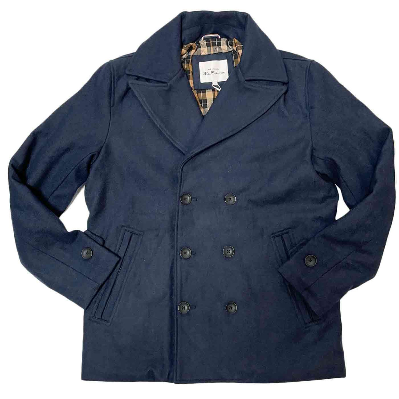 BEN SHERMAN Pコート Ben Sherman Men's Boris Classic Double Breasted Peacoat