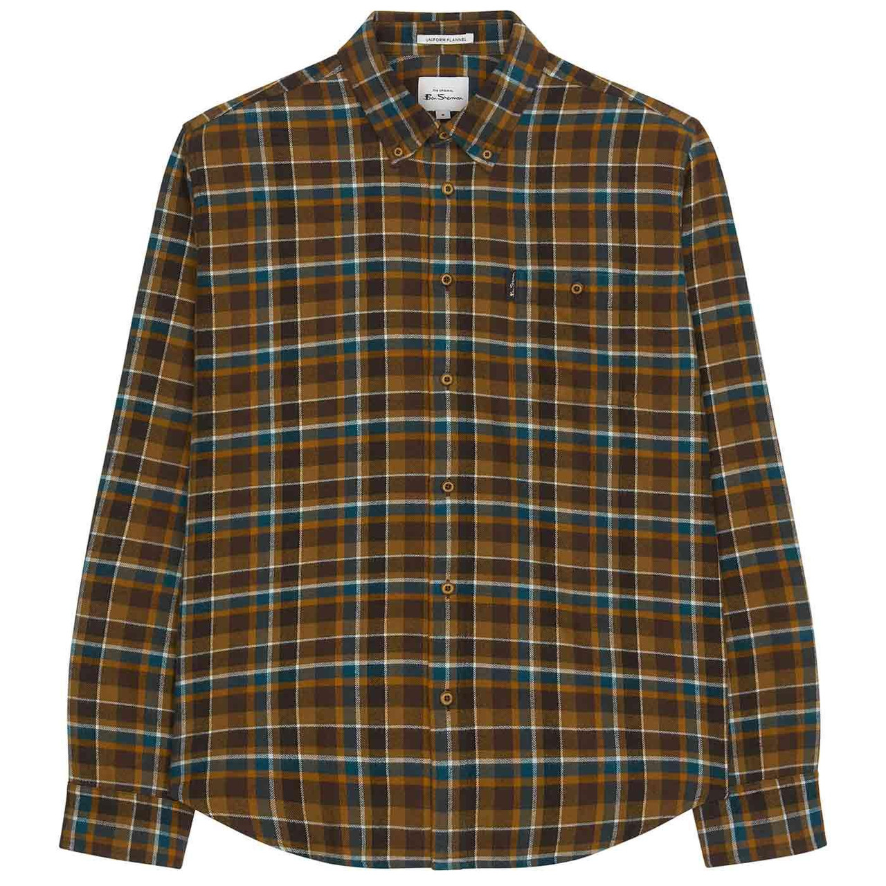 Ben Sherman Retro Brushed Plaid Check L/S Shirt B1