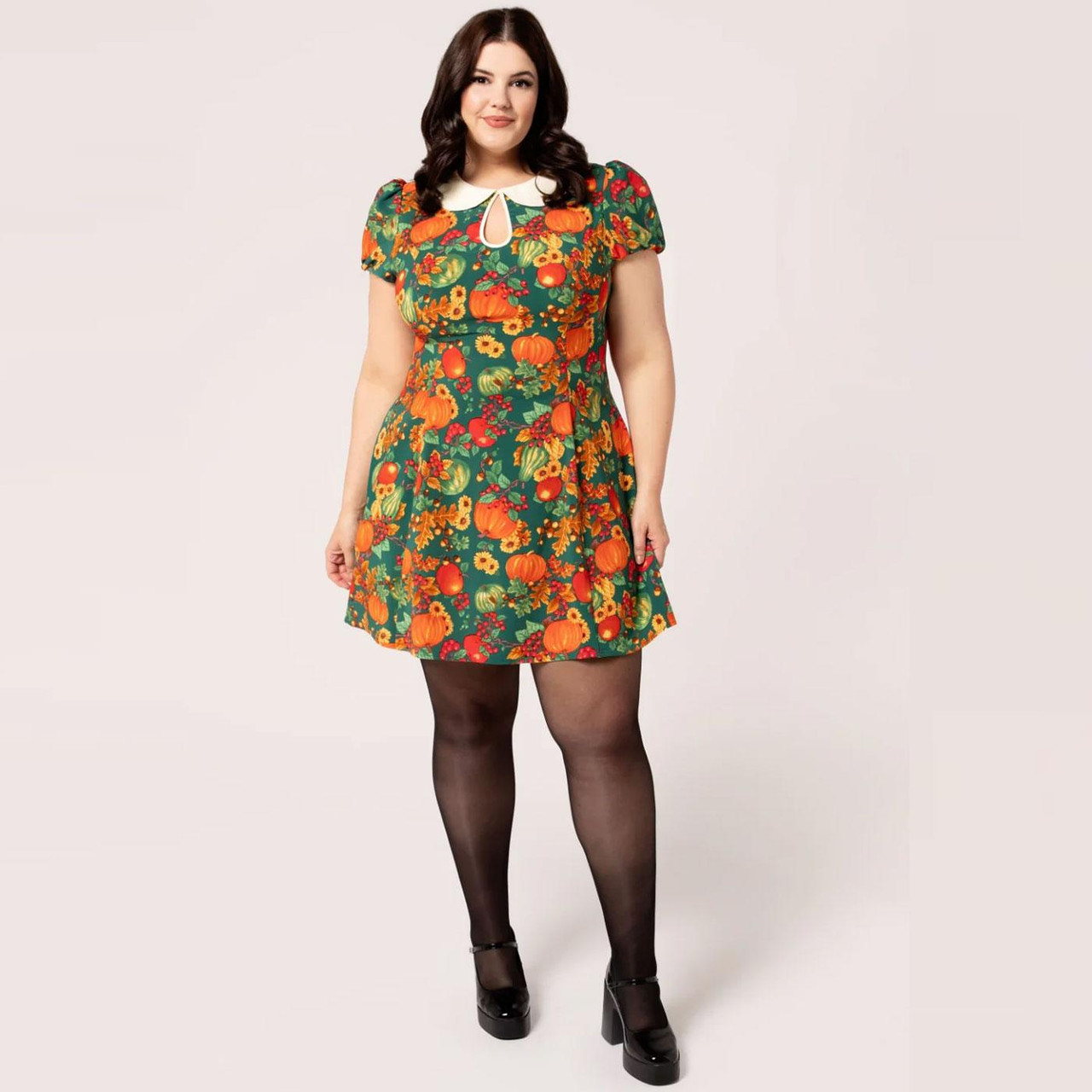 Autumn Hell Bunny Retro Mod Autumnal Mini Dress