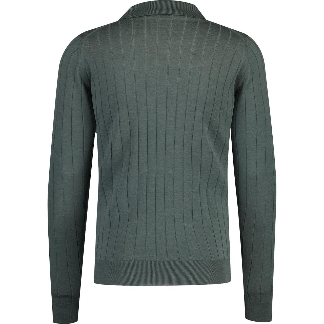 Ade John Smedley Ribbed Merino Wool Polo Shirt HG