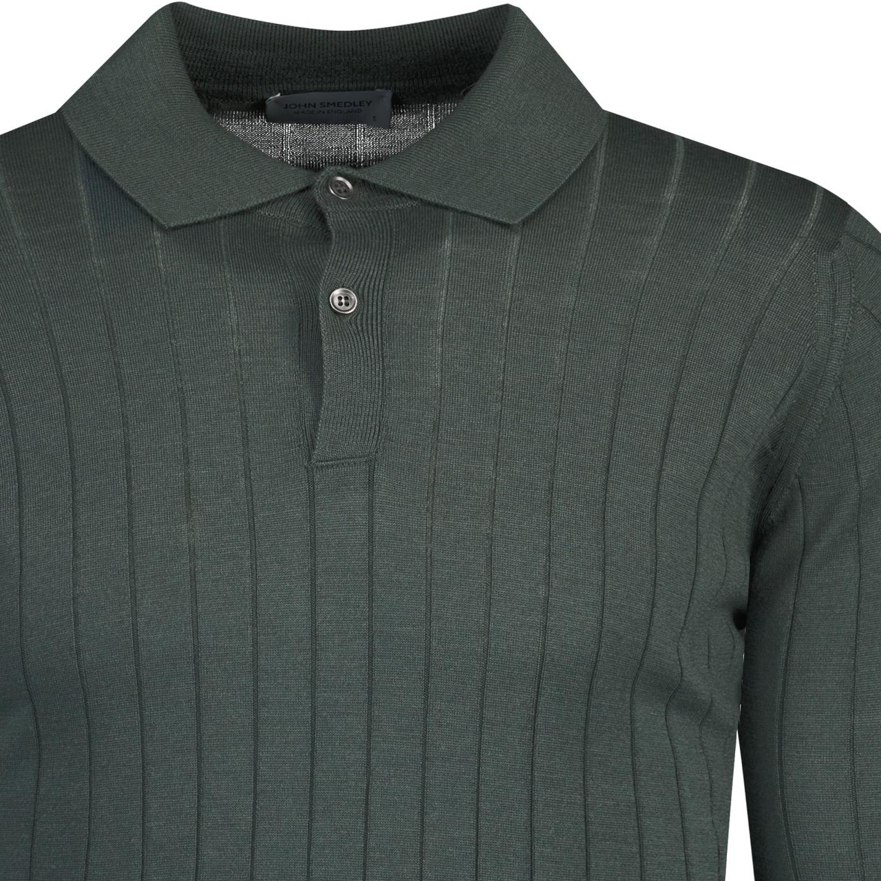 Ade John Smedley Ribbed Merino Wool Polo Shirt HG