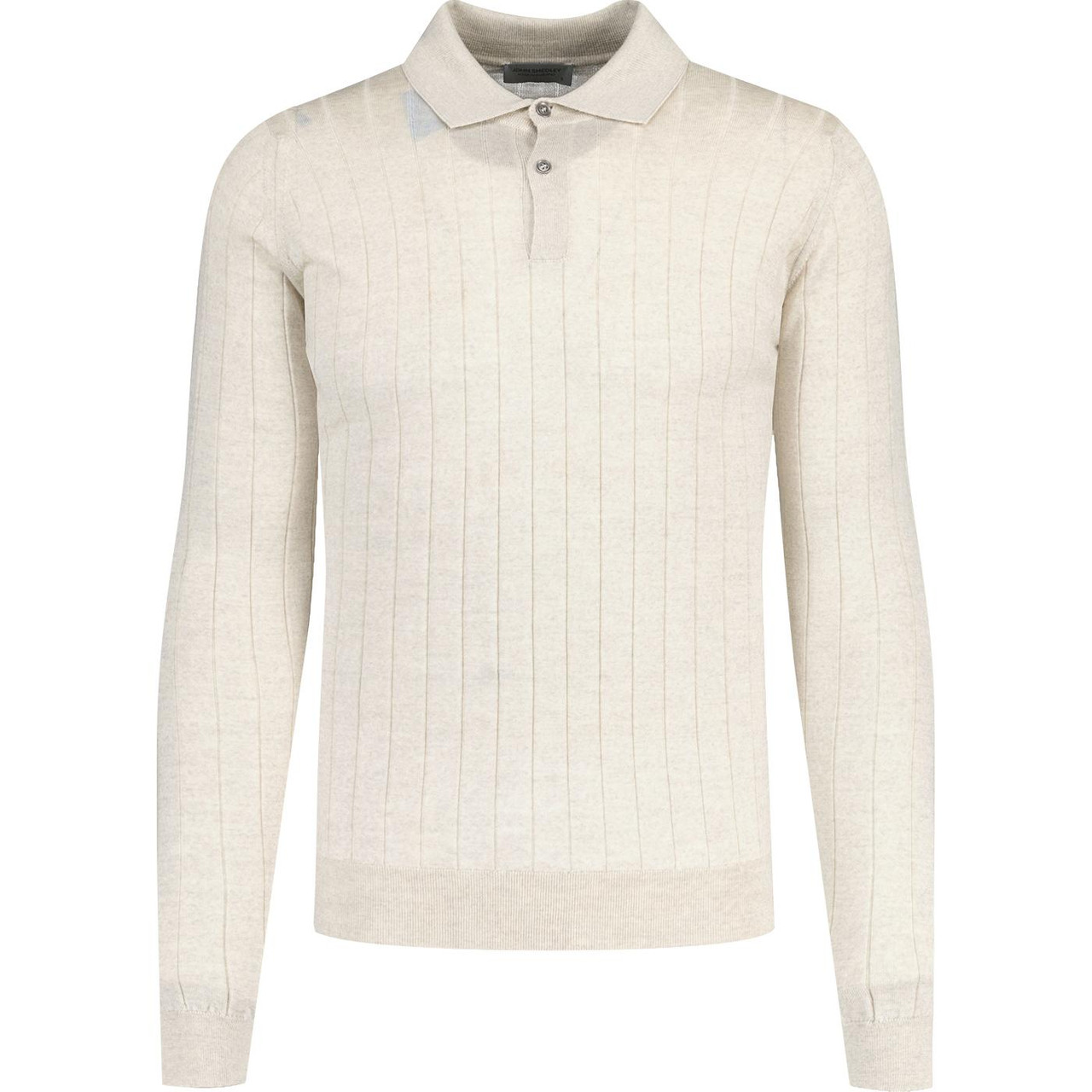 Ade John Smedley Ribbed Merino Wool Polo Shirt G