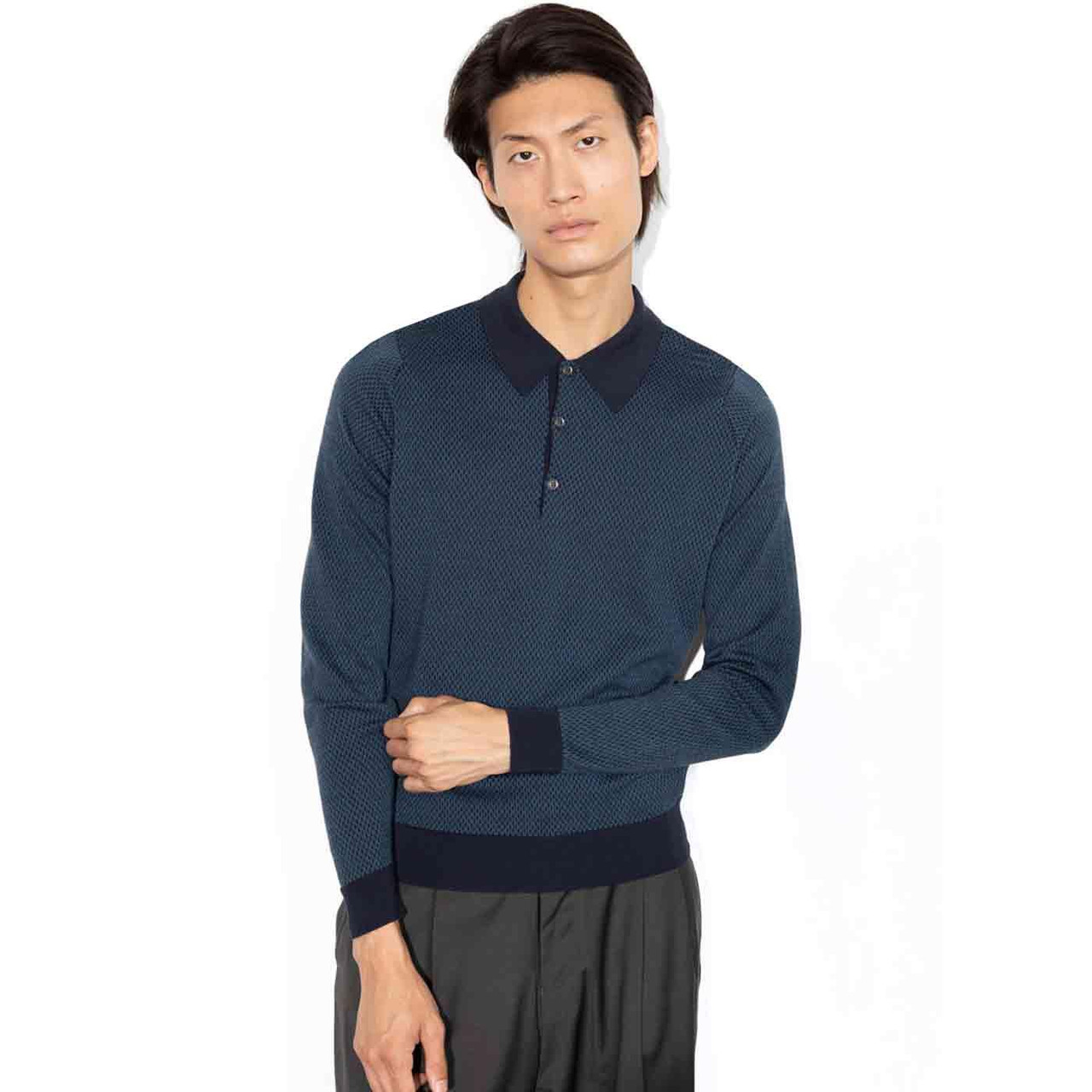 Acaster John Smedley Fine Merino Wool Polo Shirt B