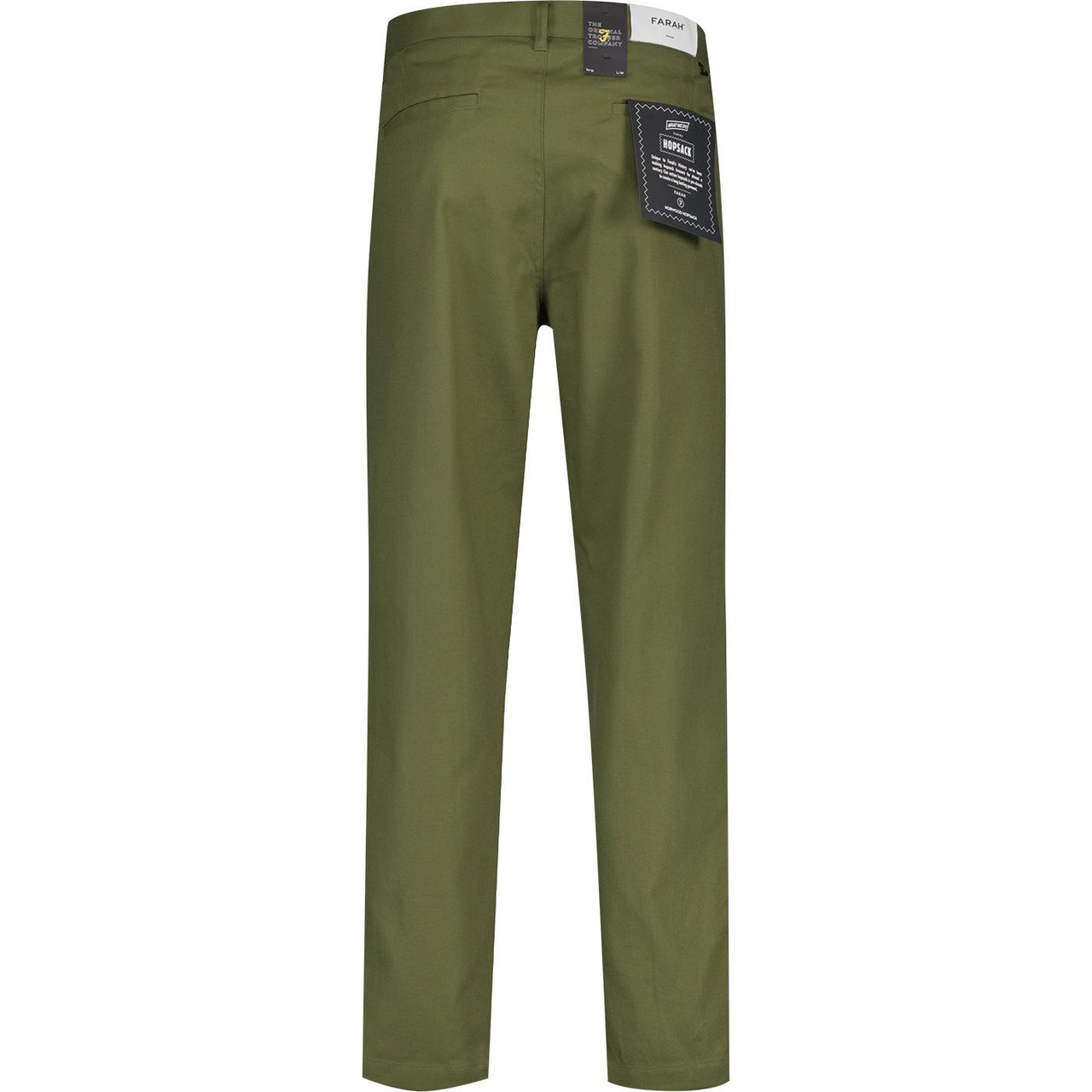 Farah Norwood Retro Hopsack Trousers in Olive Green